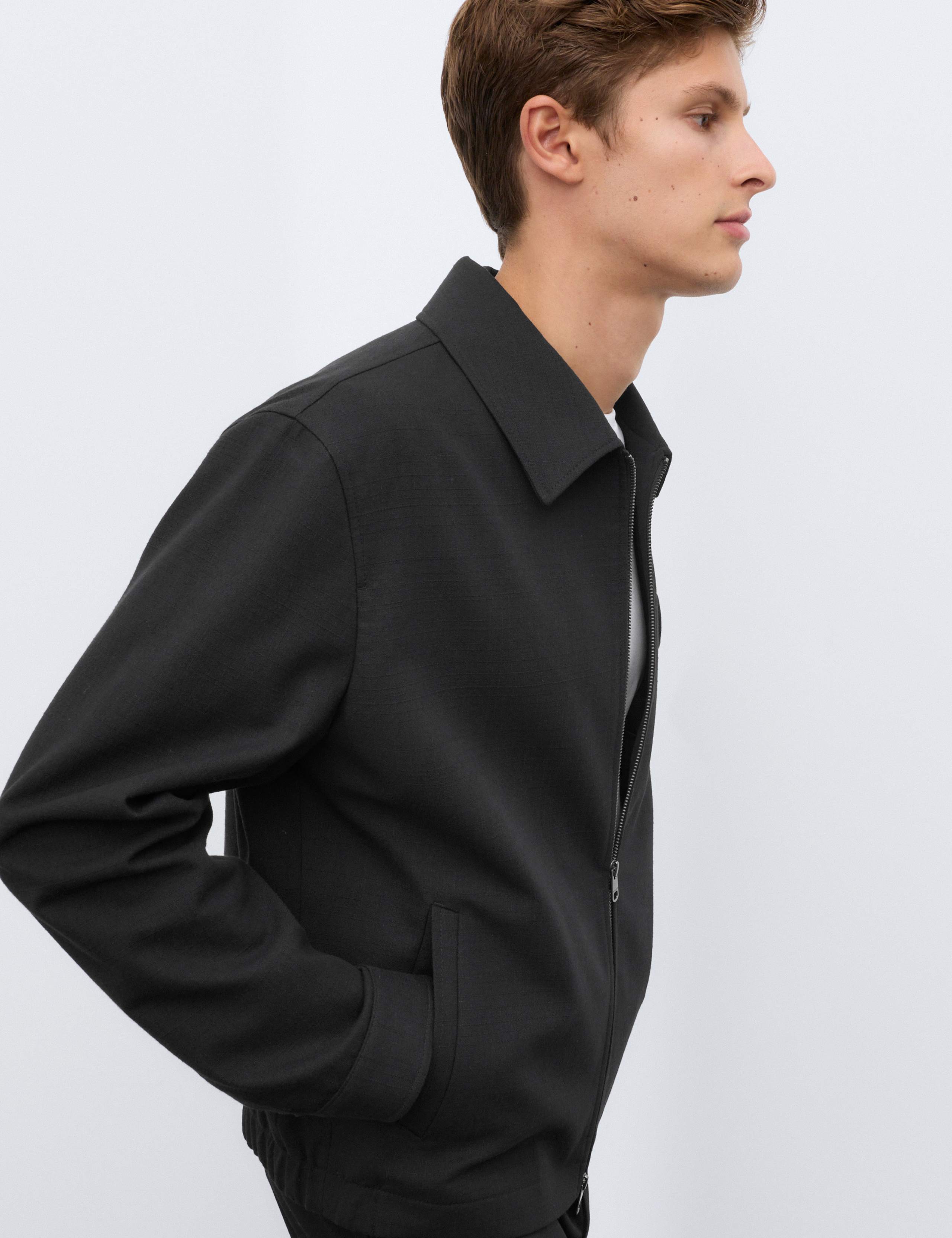 Cotton Rich Textured Harrington Jacket 4 of 8