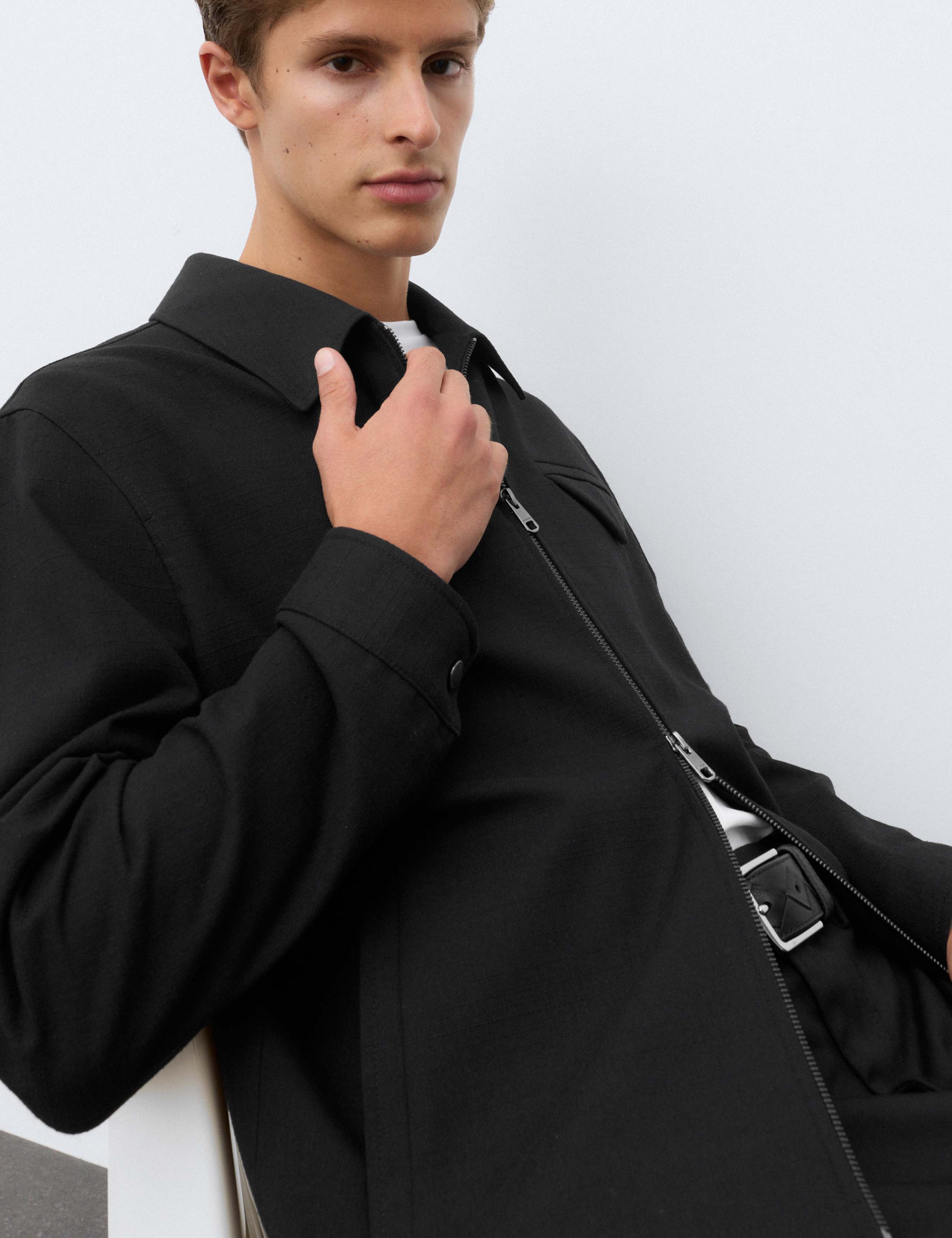 Cotton Rich Textured Harrington Jacket 6 of 8