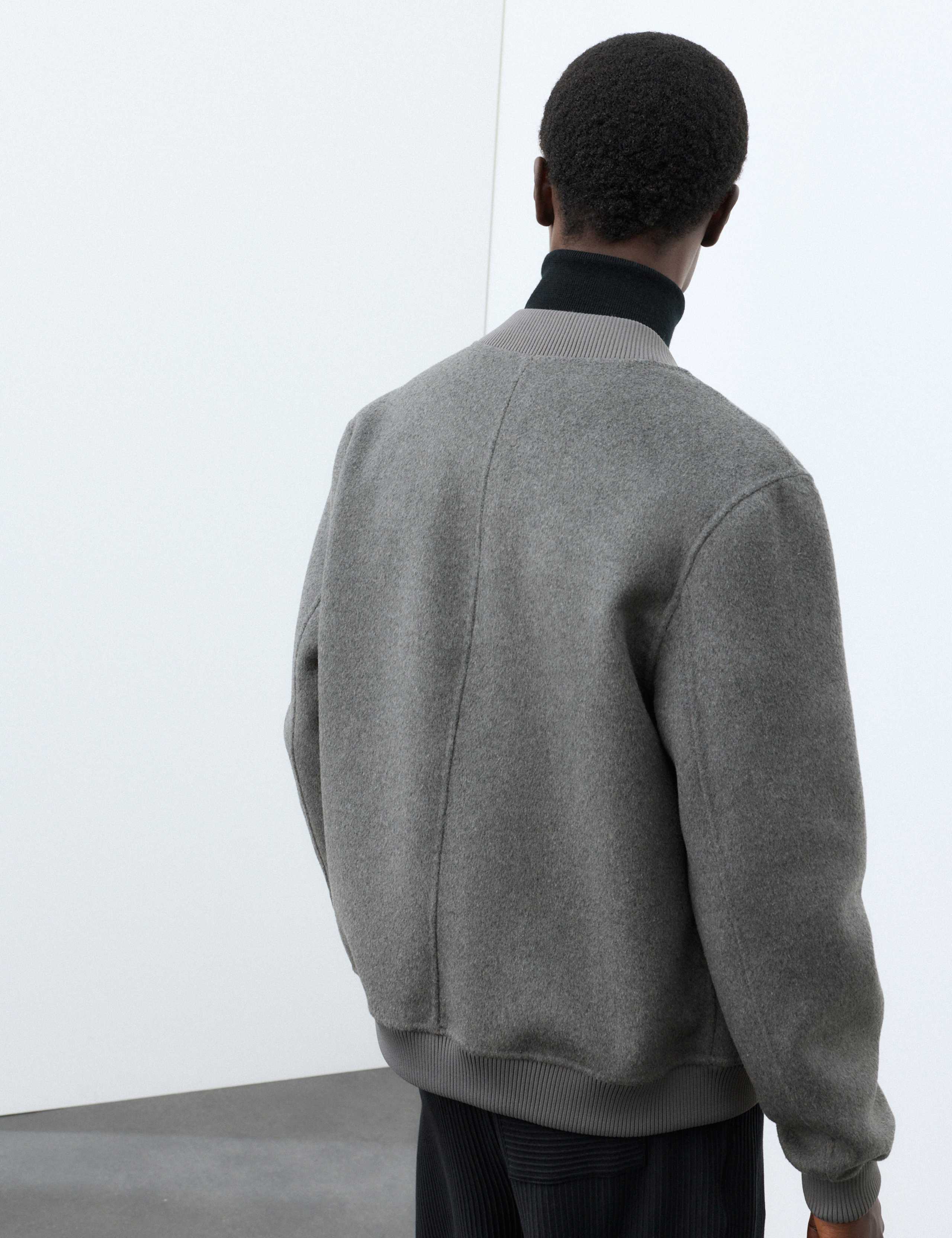 Double-Faced Wool Blend Bomber Jacket 3 of 7