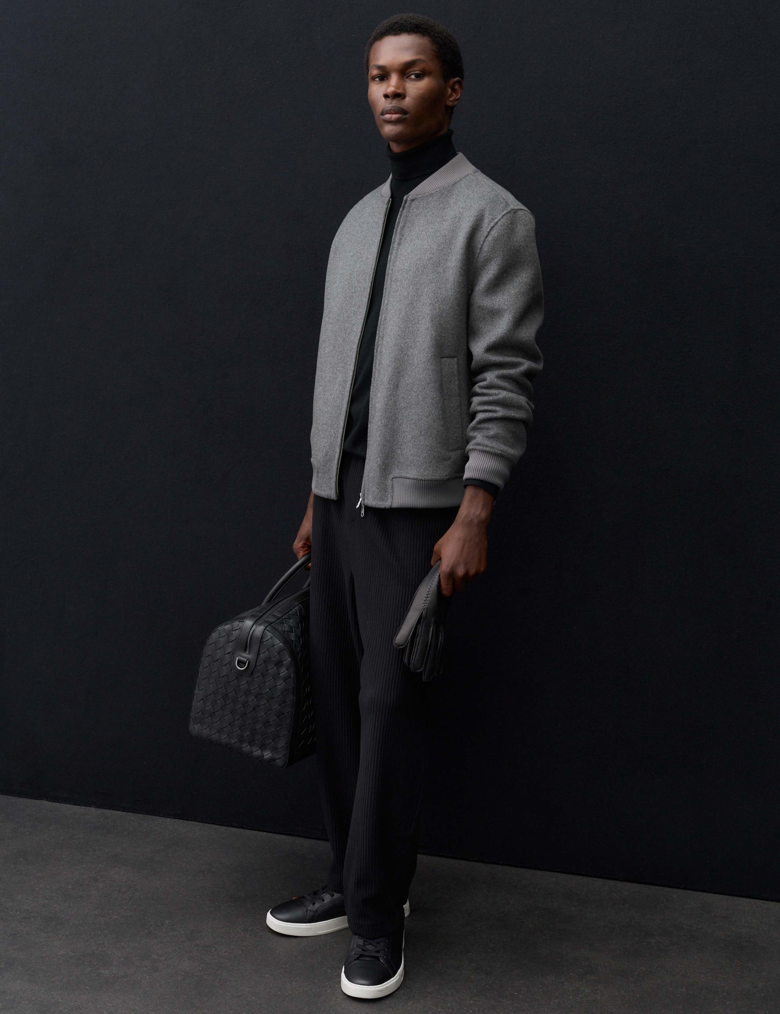 Double-Faced Wool Blend Bomber Jacket 5 of 7