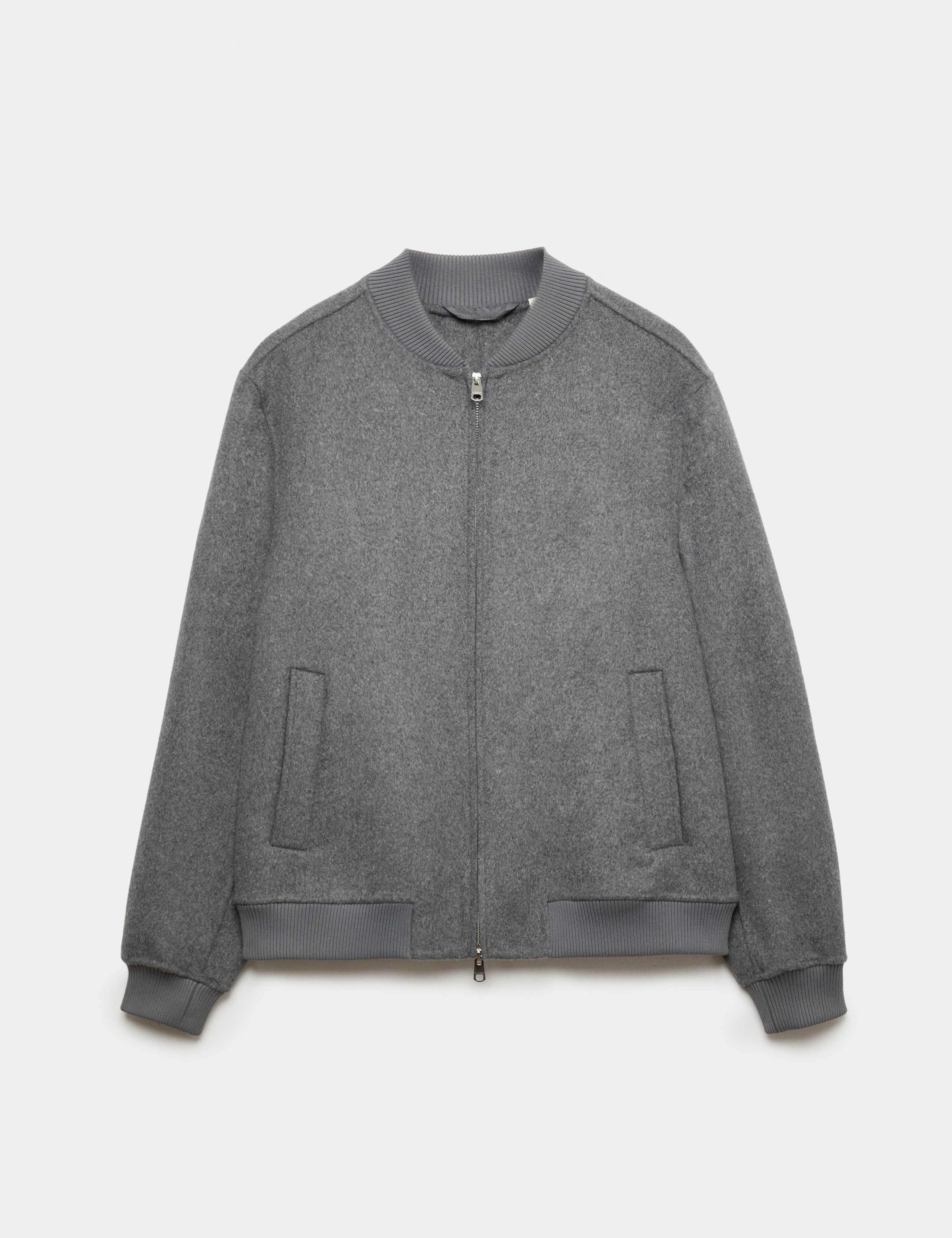 Wool Blend Textured Bomber Jacket 1 of 1