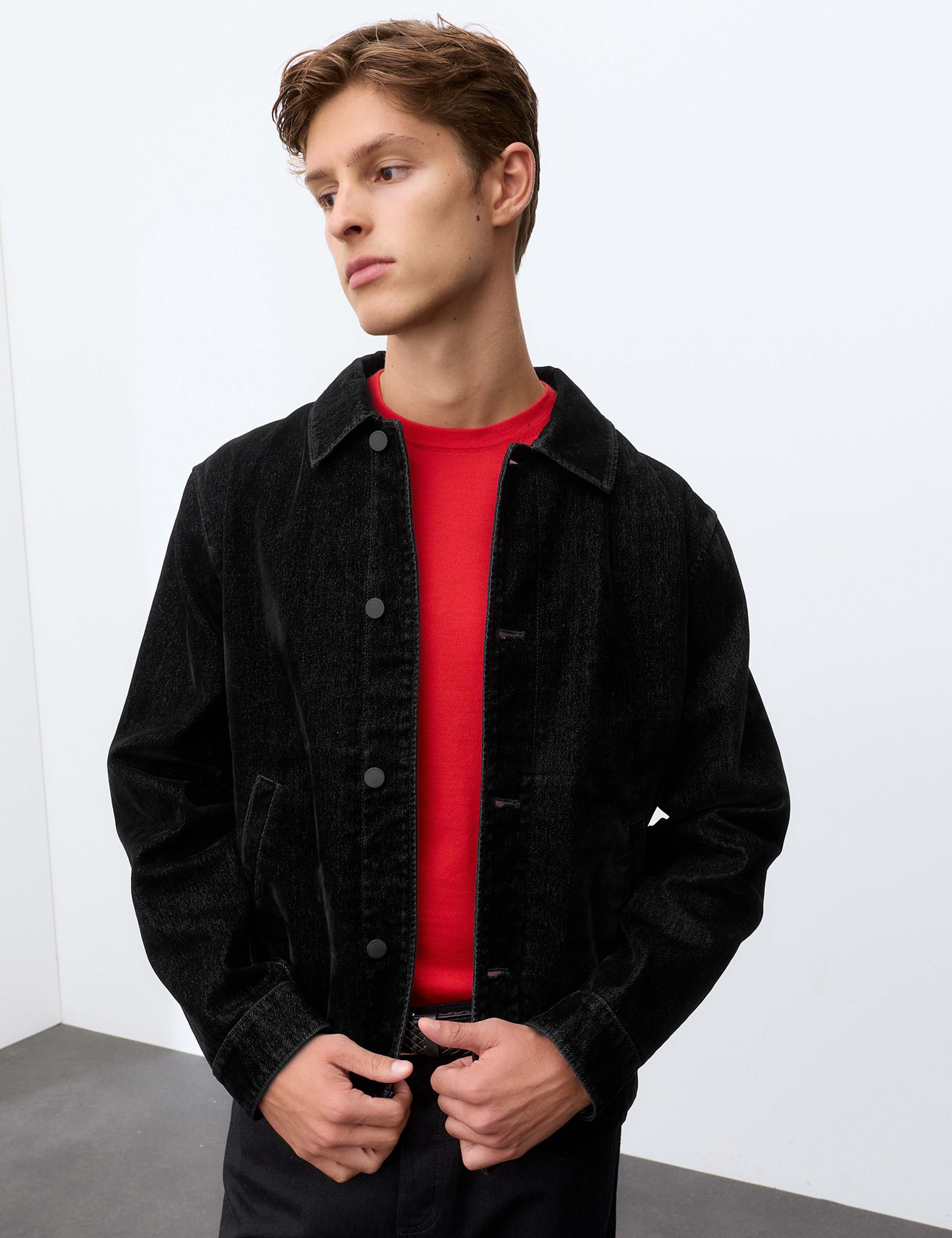 Flocked Denim Jacket 1 of 8