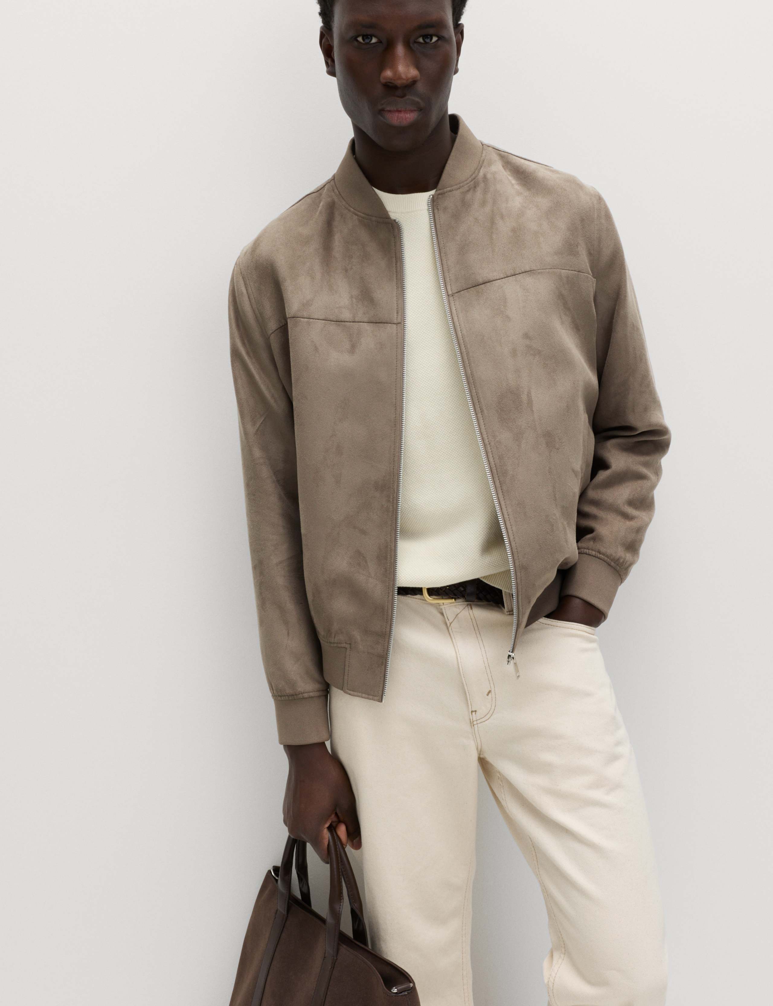 Faux Suede Bomber 1 of 7