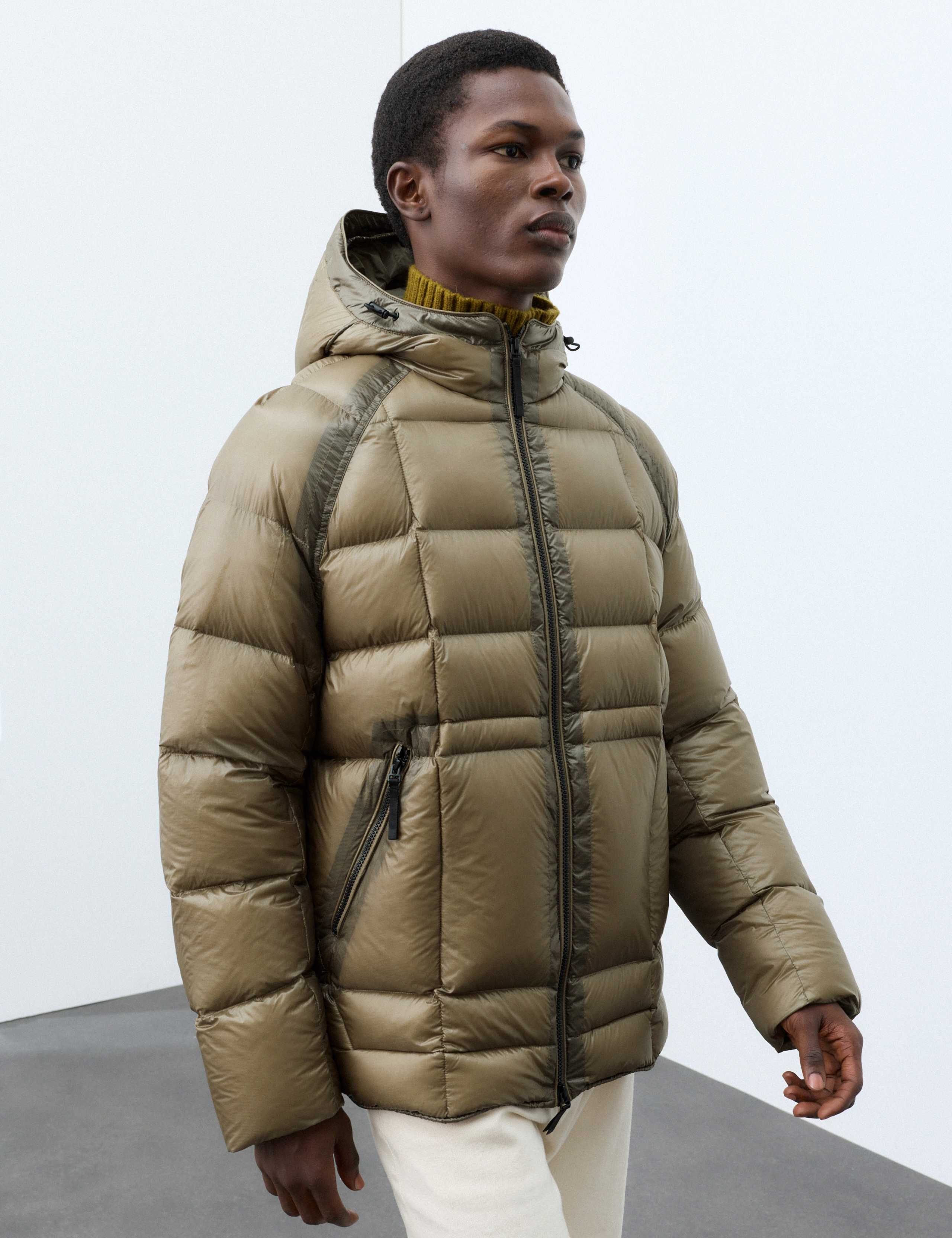 Feather and Down Quilted Hooded Puffer Jacket 1 of 7