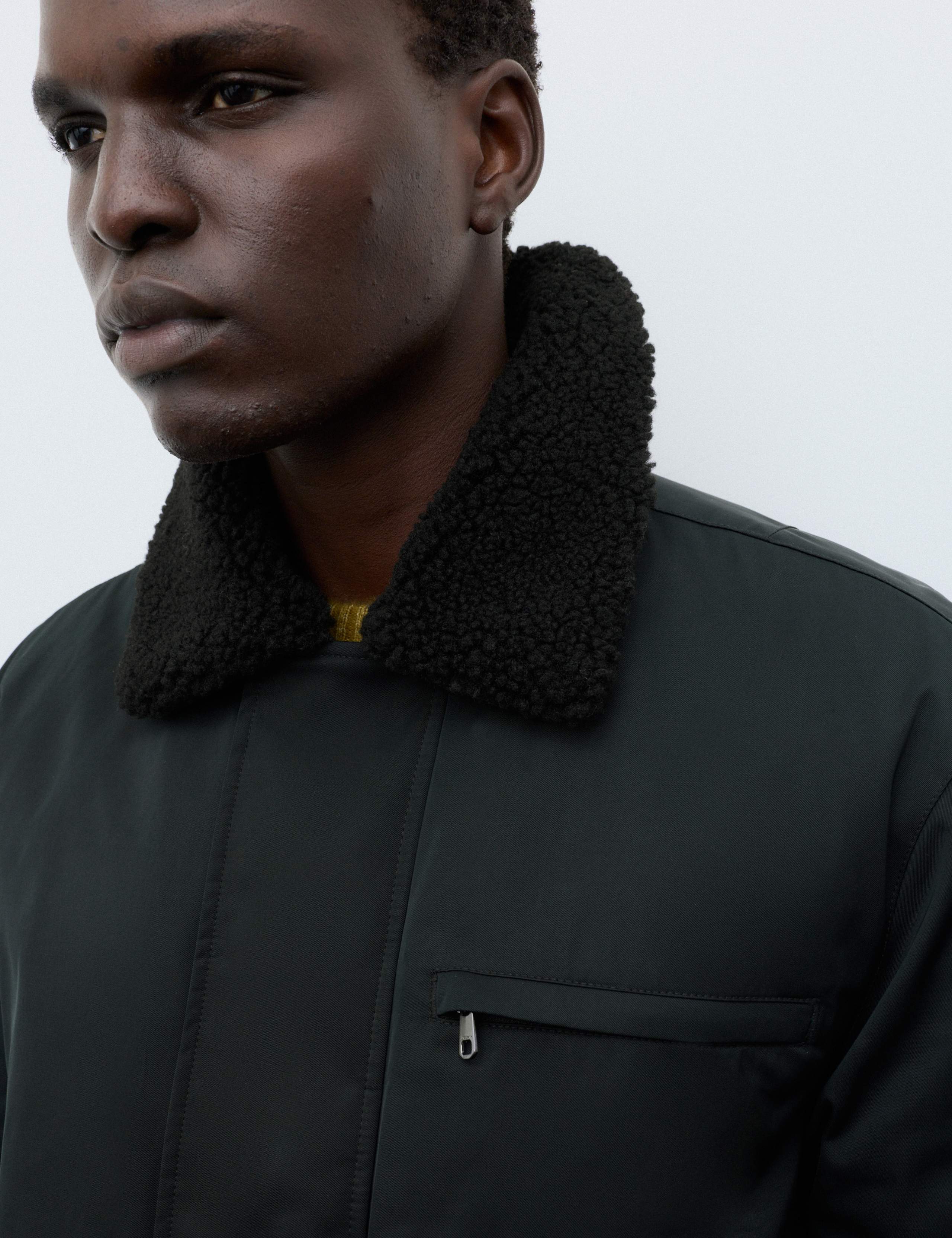 Nylon Jacket With Shearling Collar 7 of 7