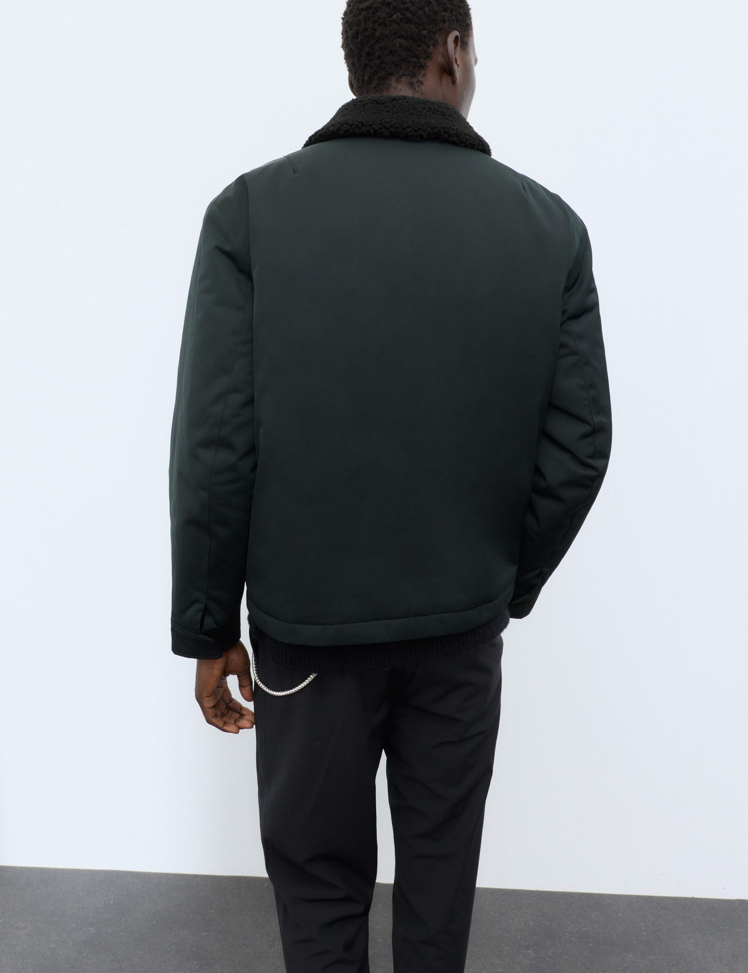 Nylon Jacket With Shearling Collar 3 of 7