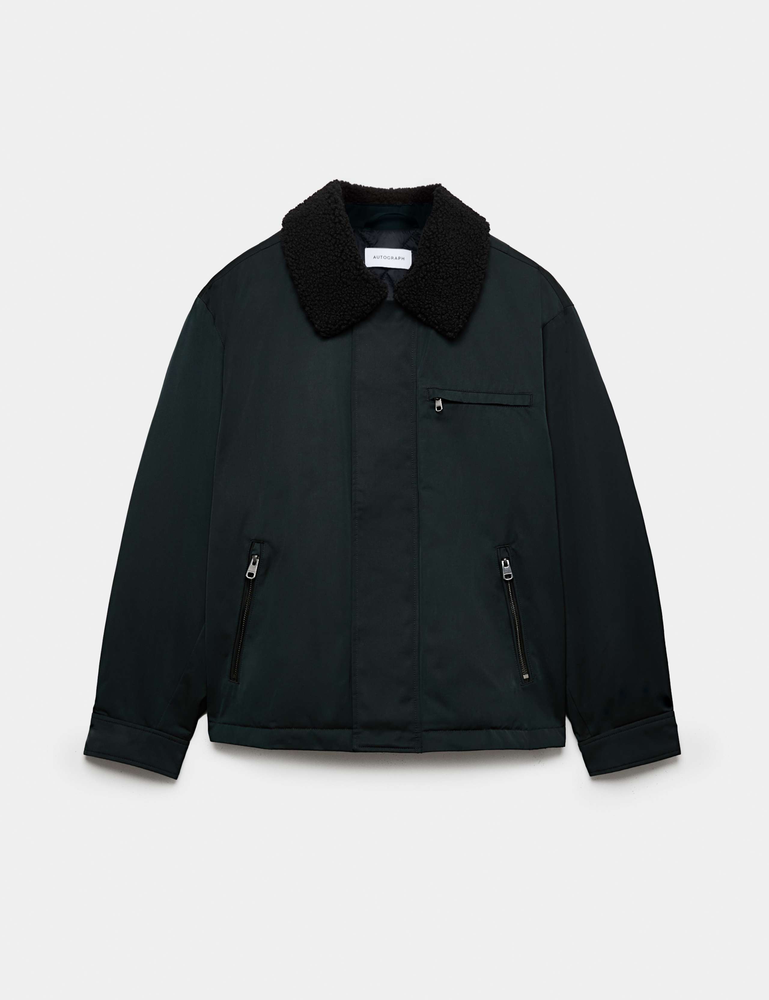 Nylon Jacket With Shearling Collar 2 of 7