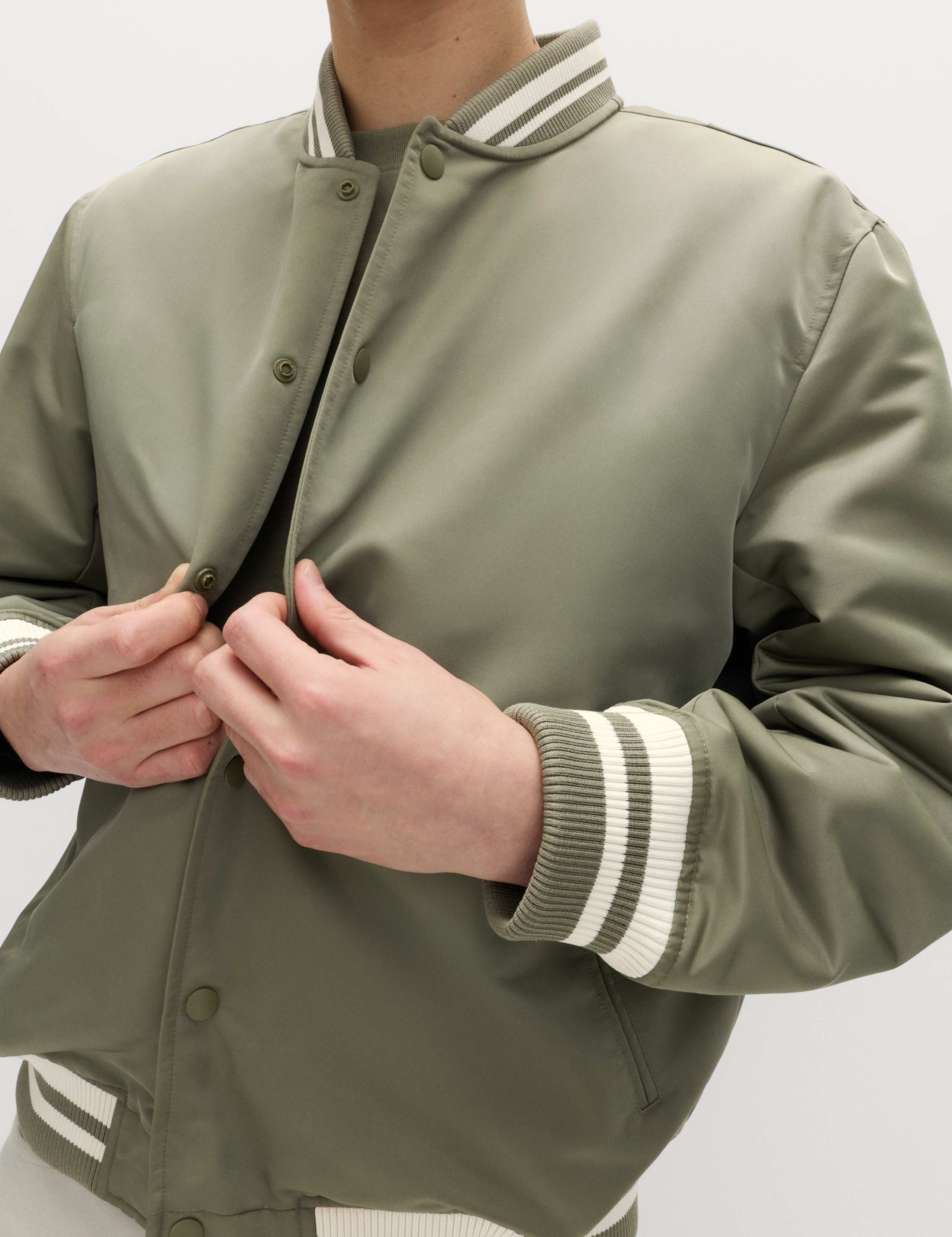Satin Effect Lightweight Bomber Jacket 3 of 7