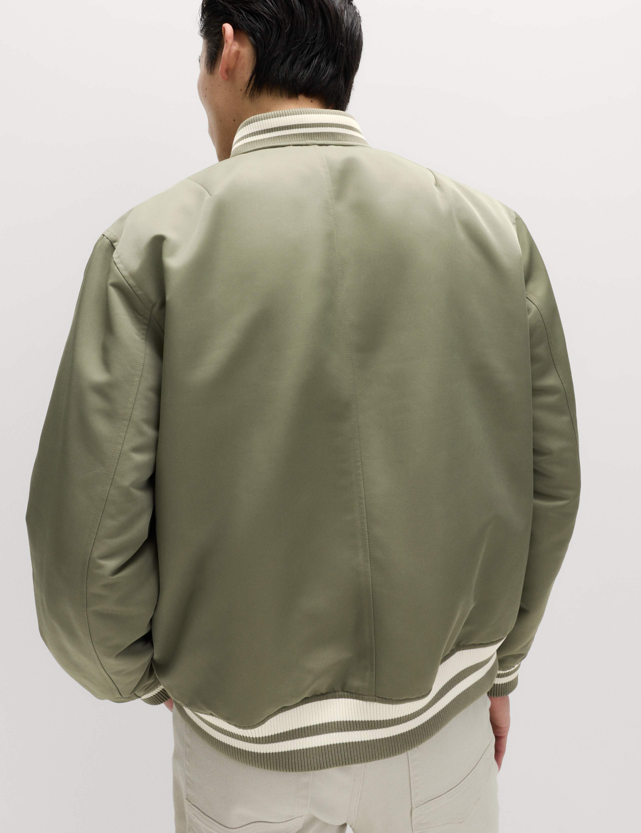 Satin Effect Lightweight Bomber Jacket 4 of 7