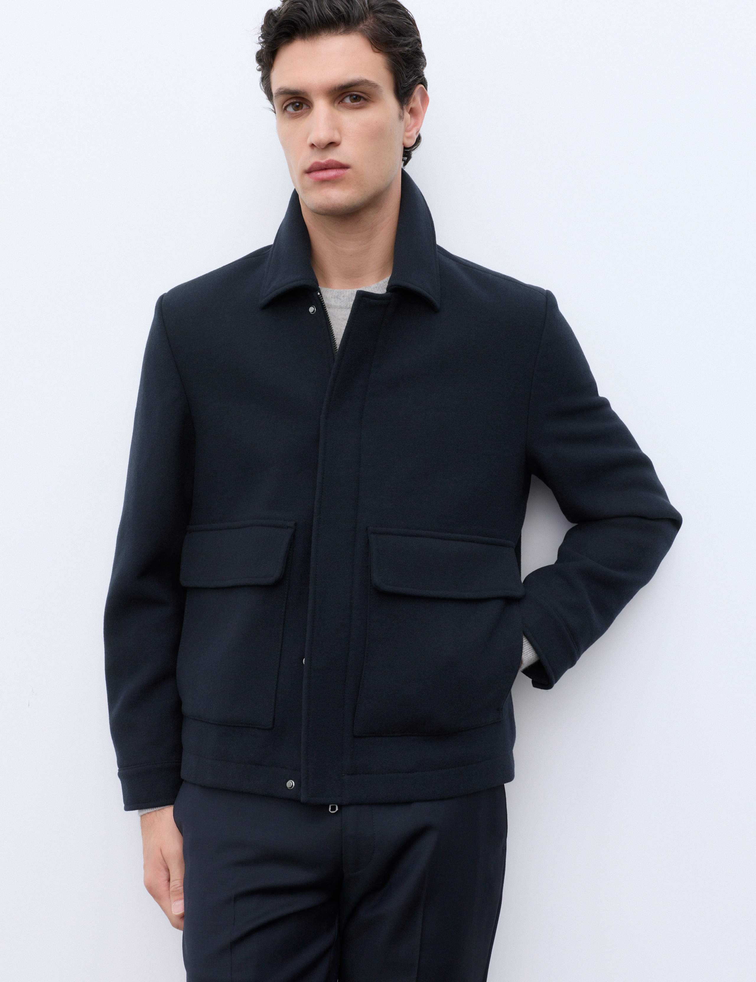 Melton Short Jacket with Wool 1 of 8