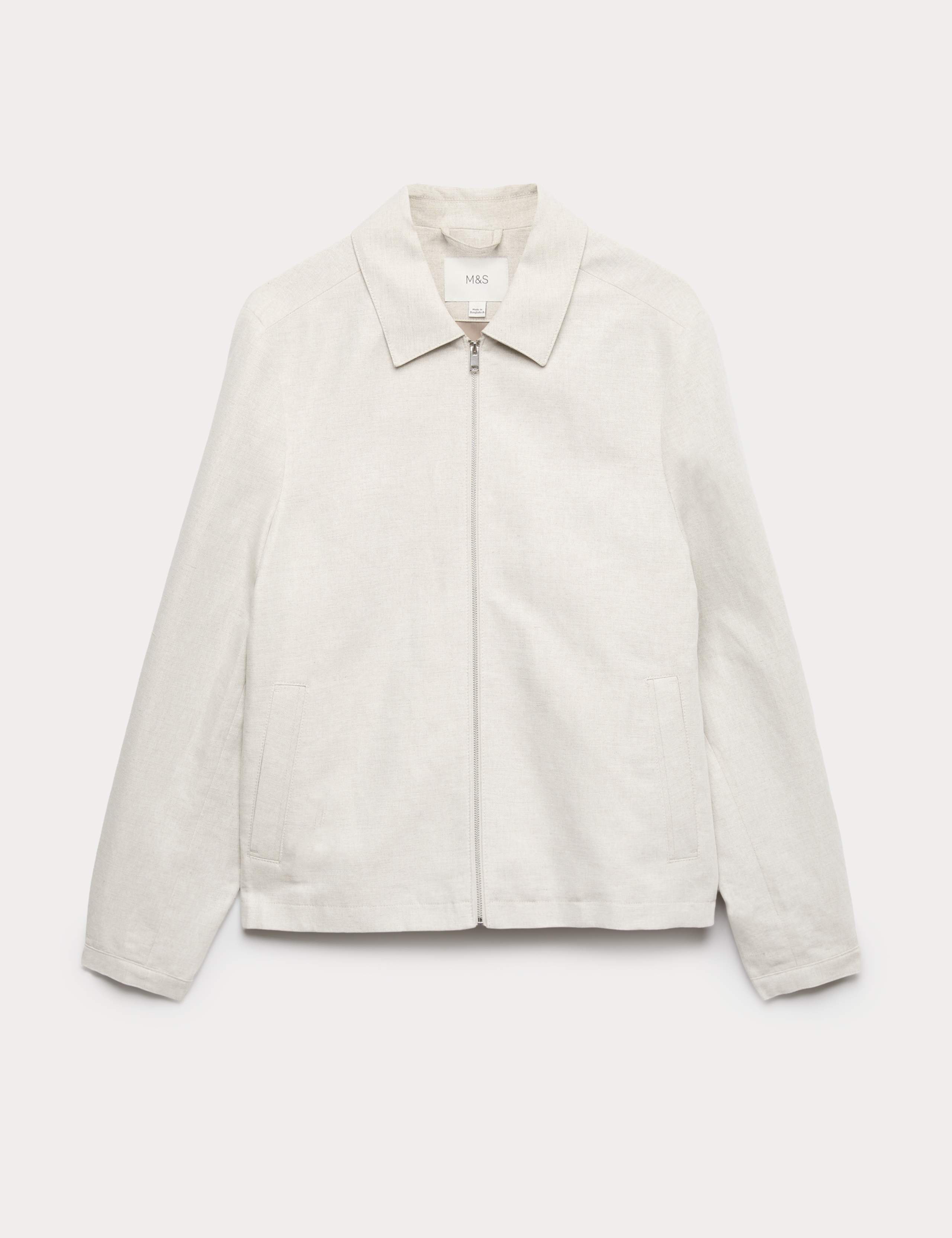 Lightweight Linen Blend Harrington Jacket 2 of 7