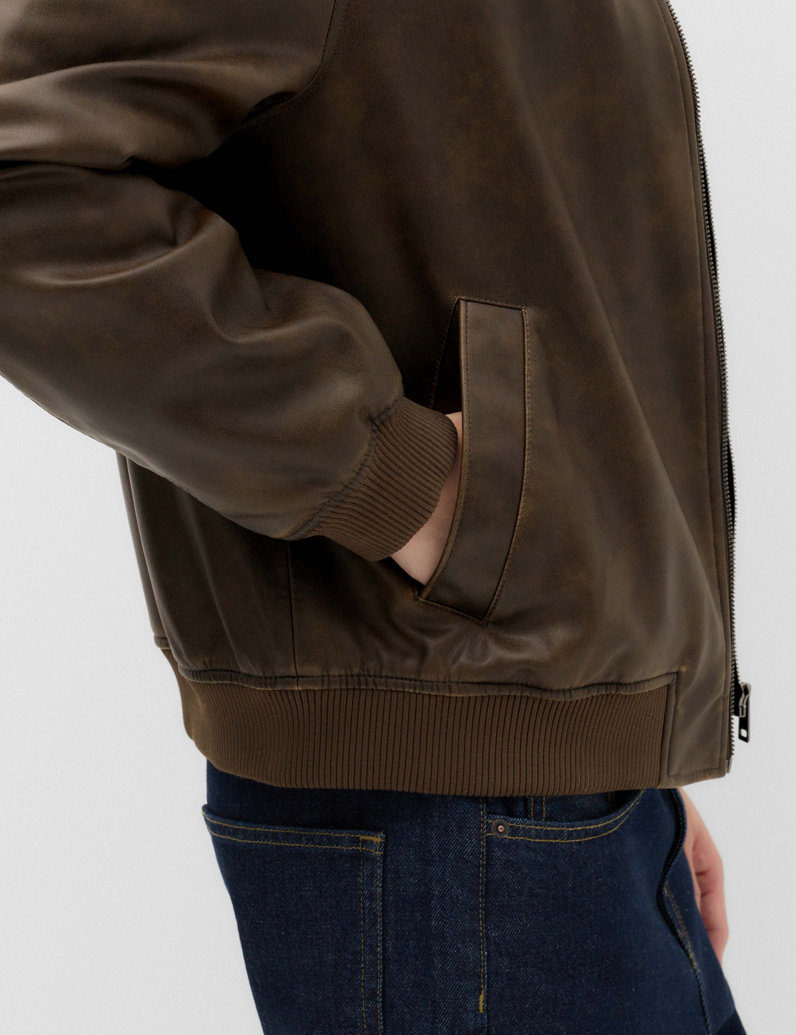 Faux Leather Harrington Jacket 3 of 7