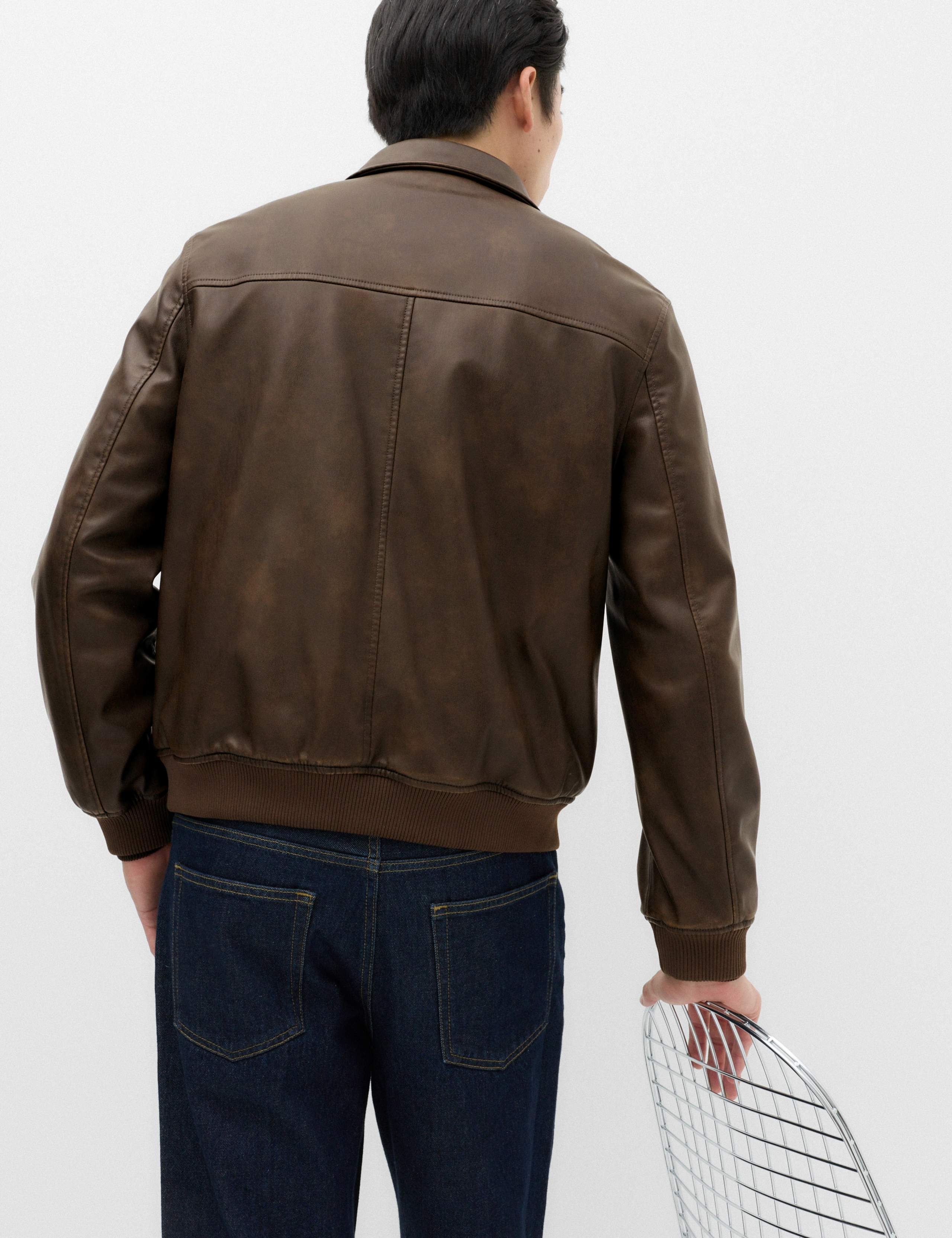 Faux Leather Harrington Jacket 5 of 7