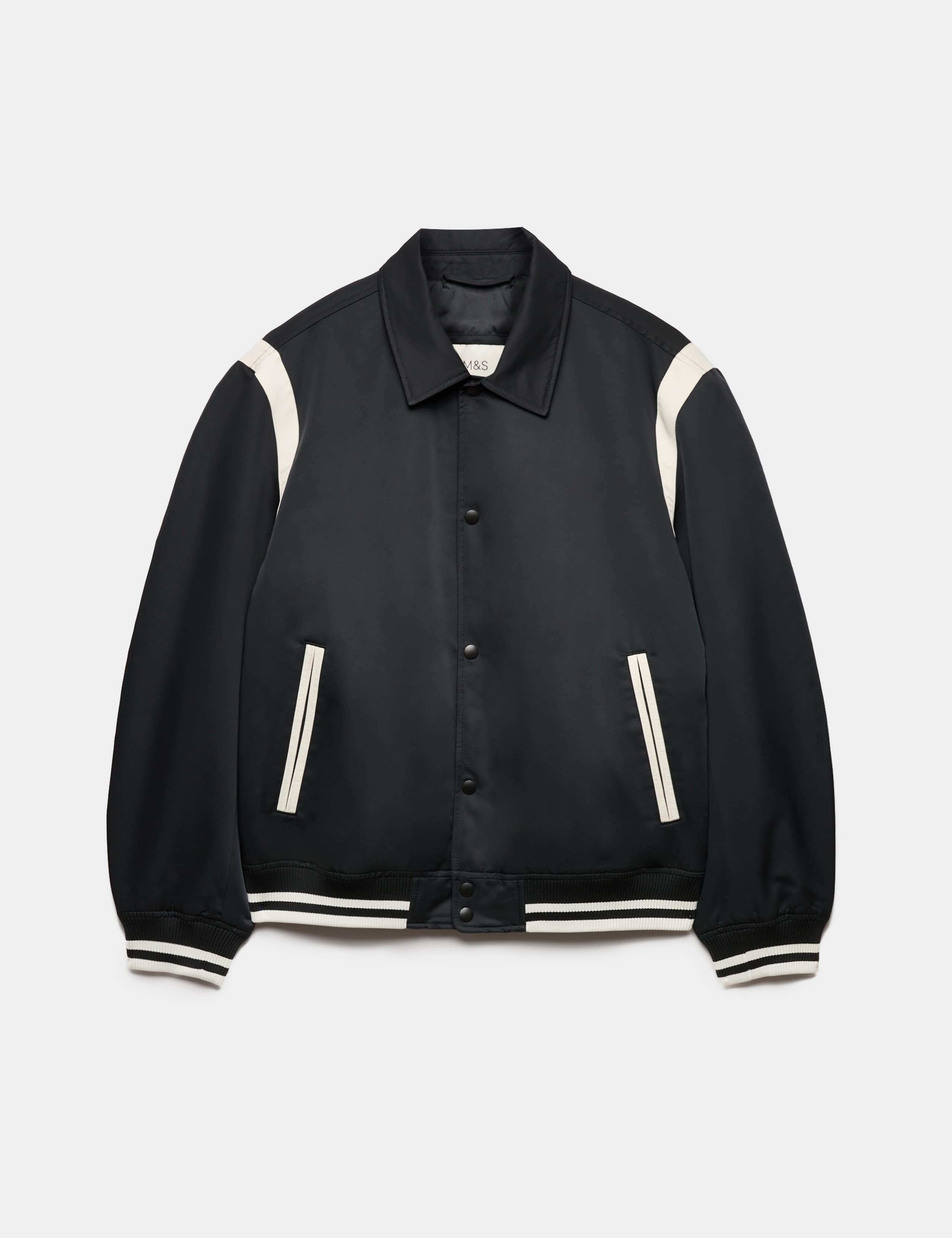 Satin Padded Varsity Bomber Jacket 2 of 6