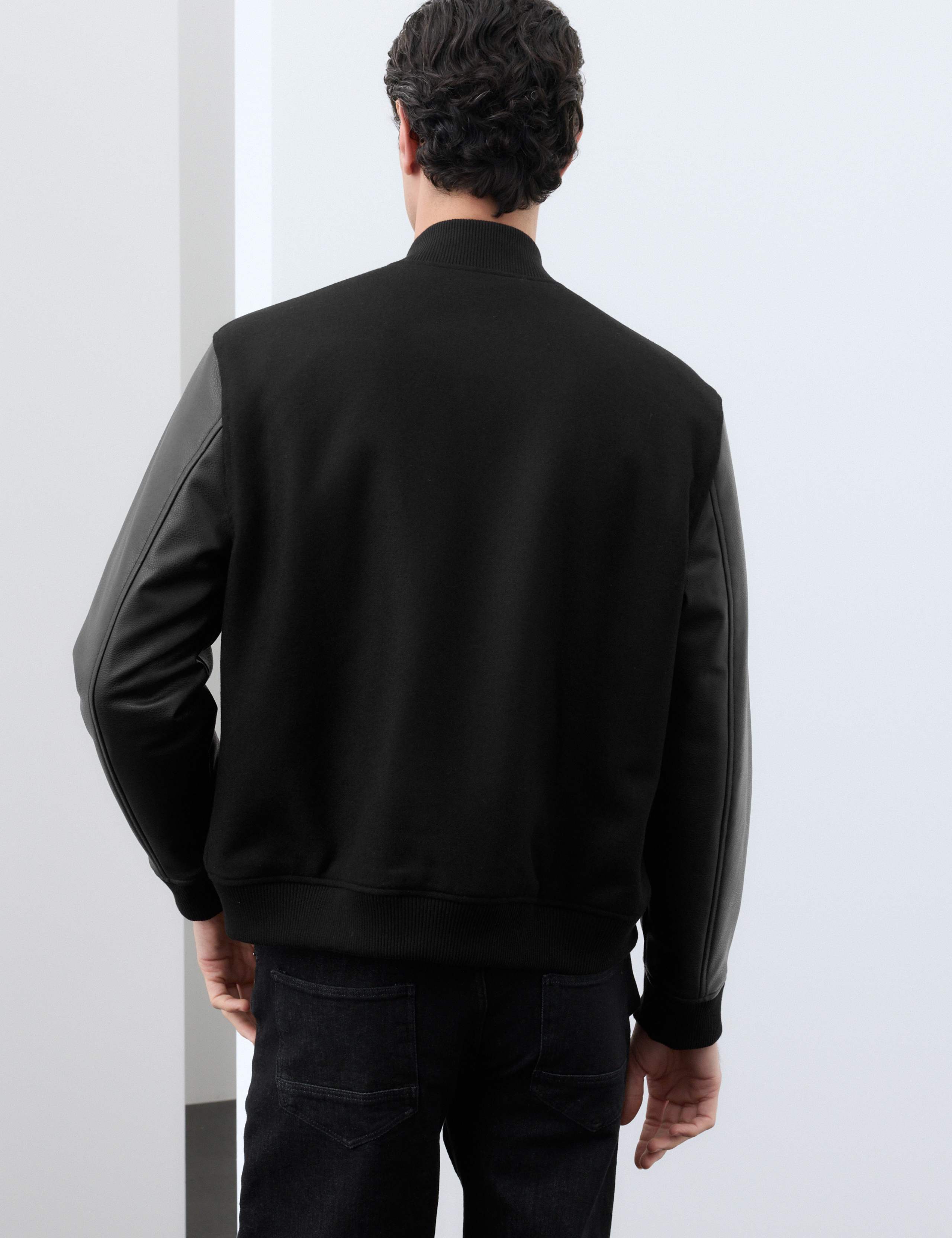 Wool Blend Bomber Jacket 3 of 7