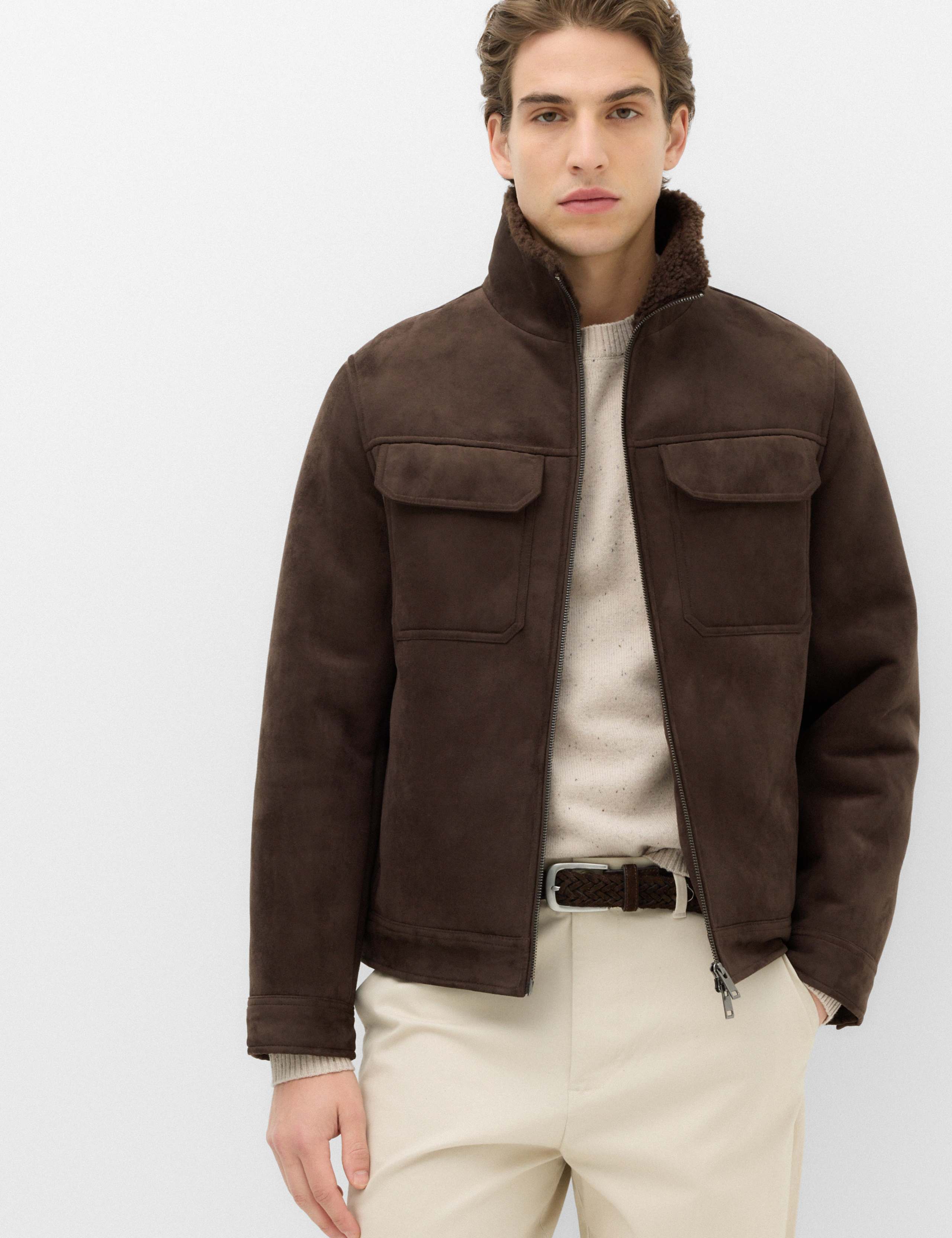 Faux Shearling Overshirt 1 of 7