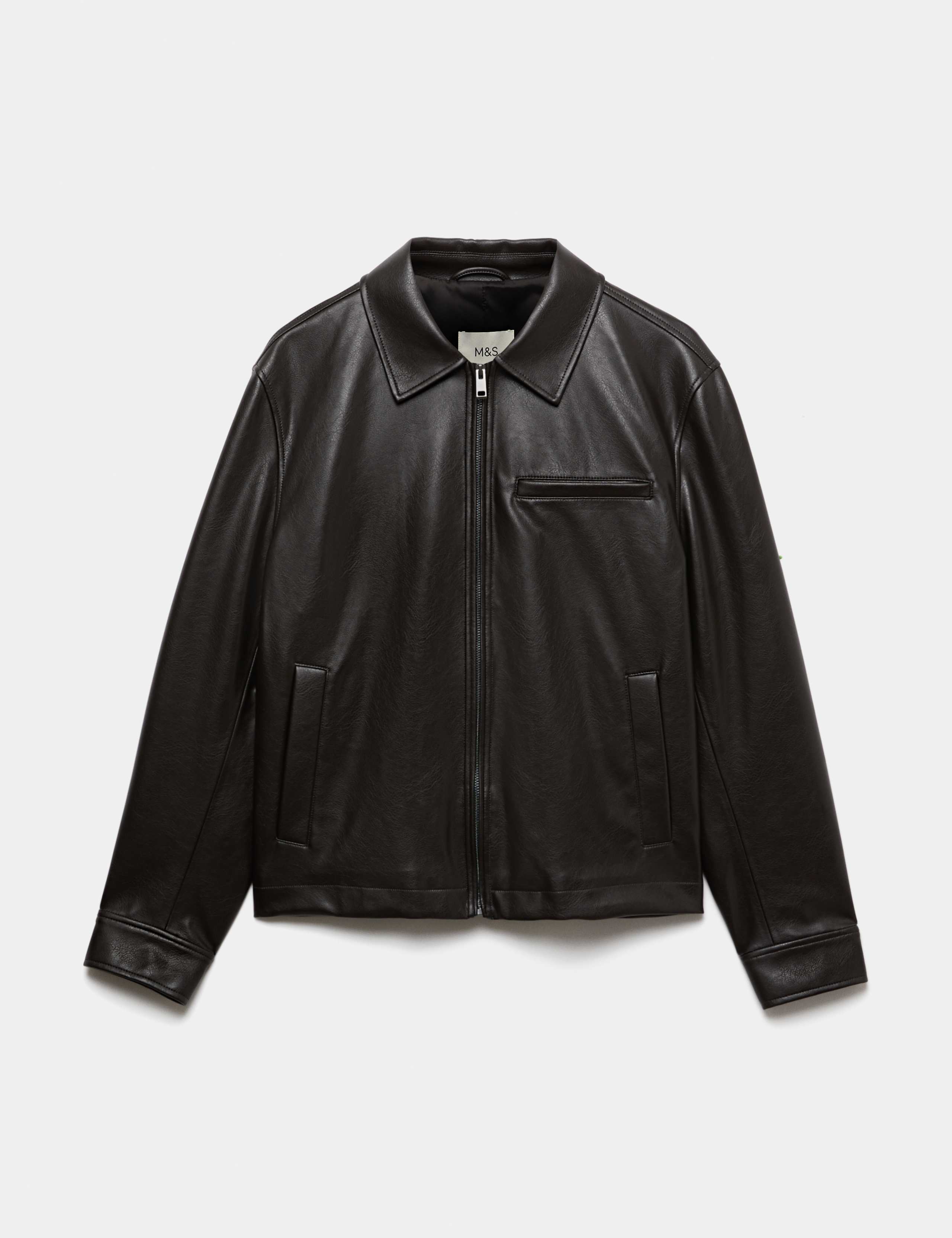 Faux Leather Textured Harrington Jacket 1 of 1