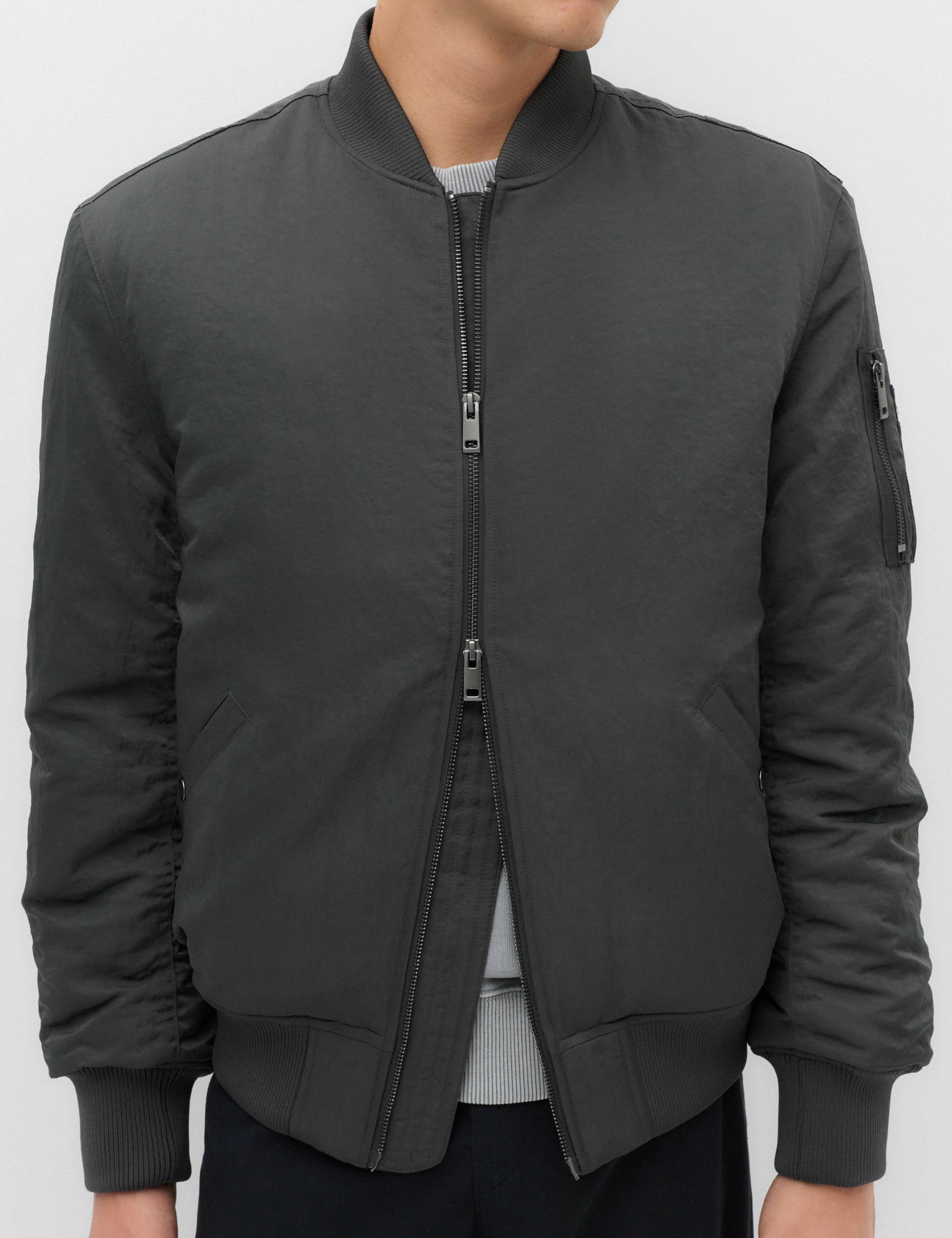 Textured Padded Bomber Jacket 3 of 7