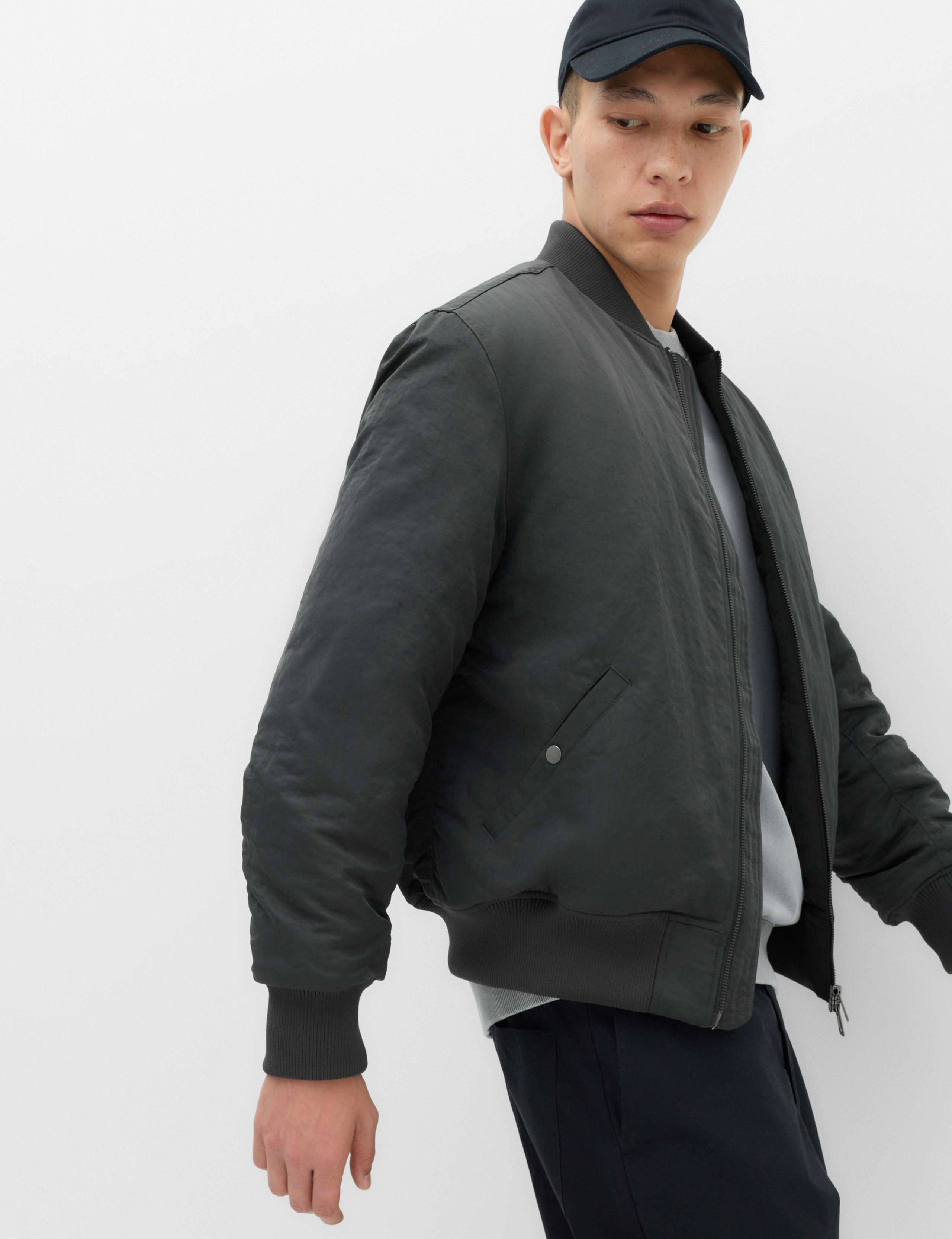 Textured Padded Bomber Jacket 6 of 7
