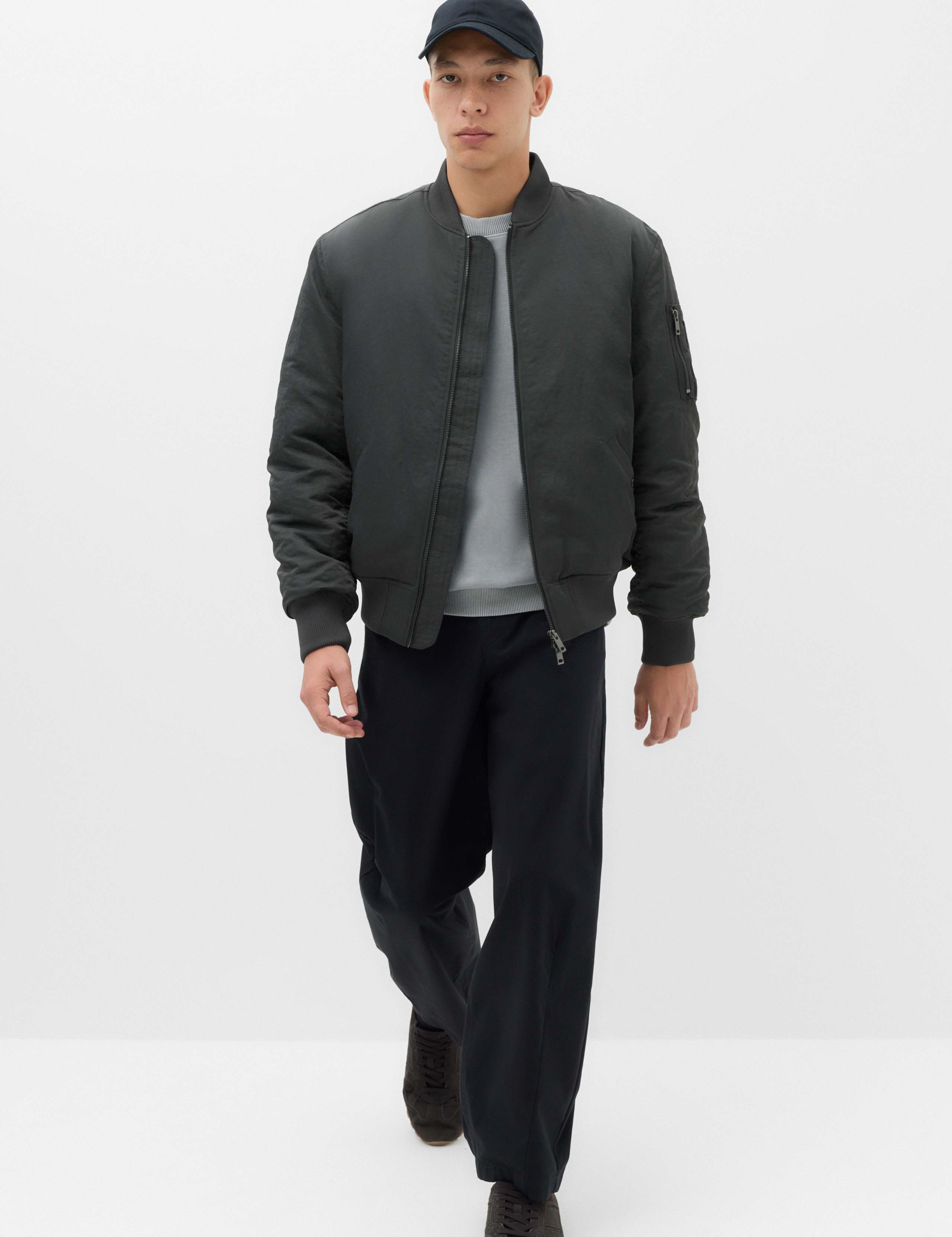 Textured Padded Bomber Jacket 7 of 7