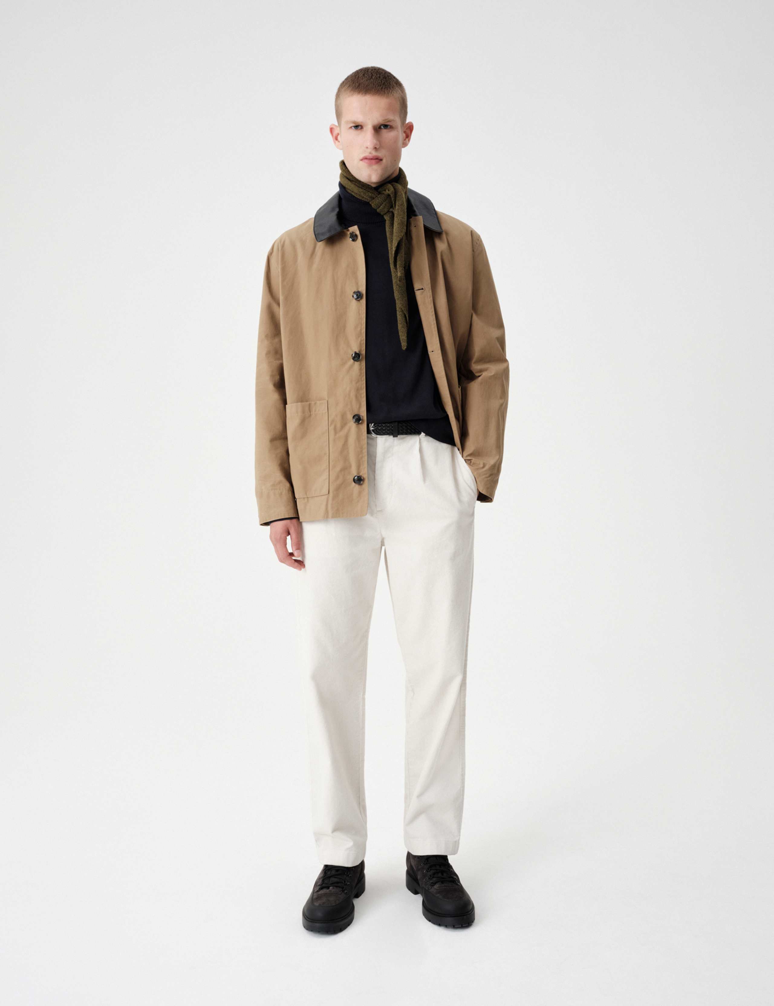 Pure Cotton Wax Contrast Collar Jacket 3 of 7
