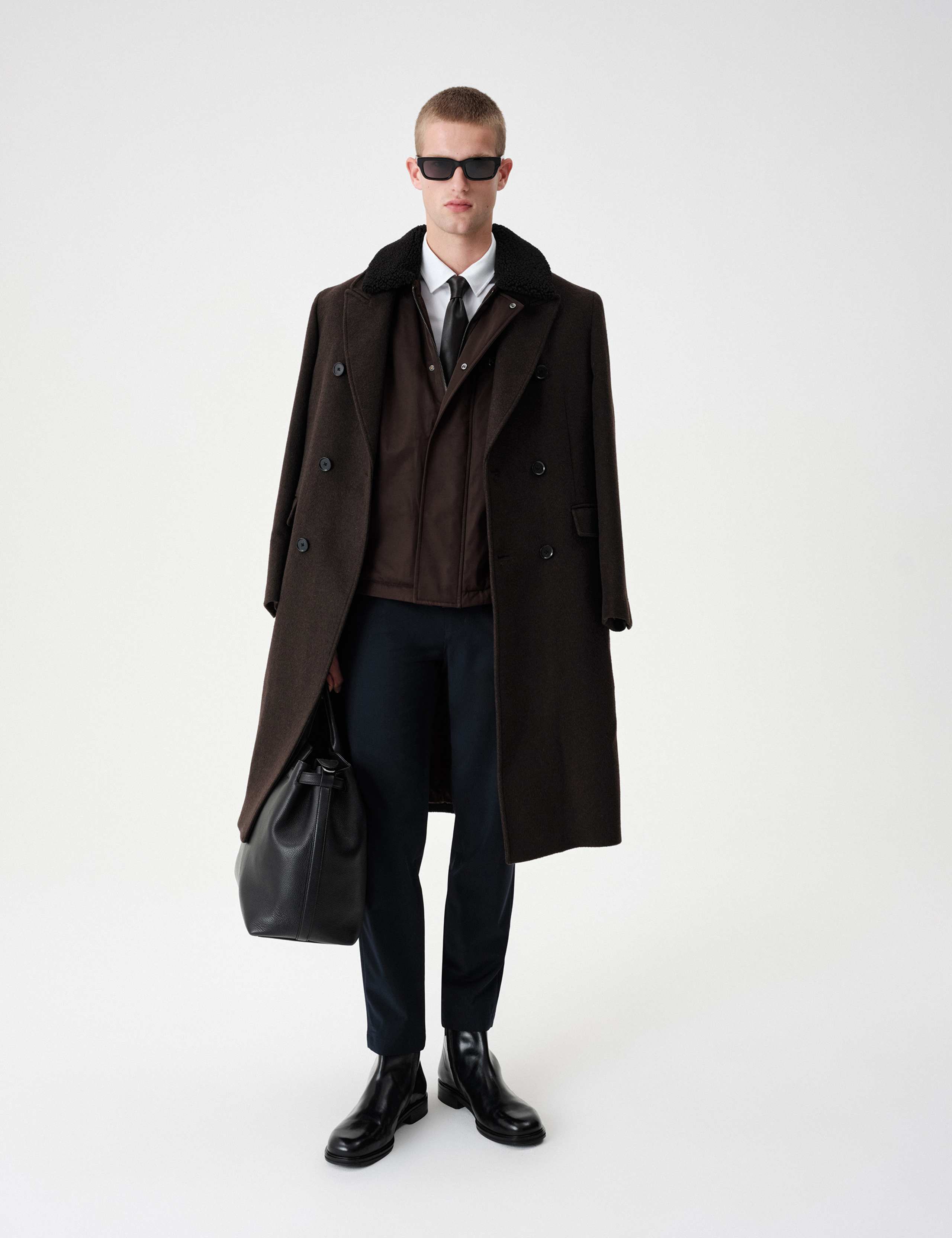 Wool Blend Double Breasted Overcoat 3 of 9