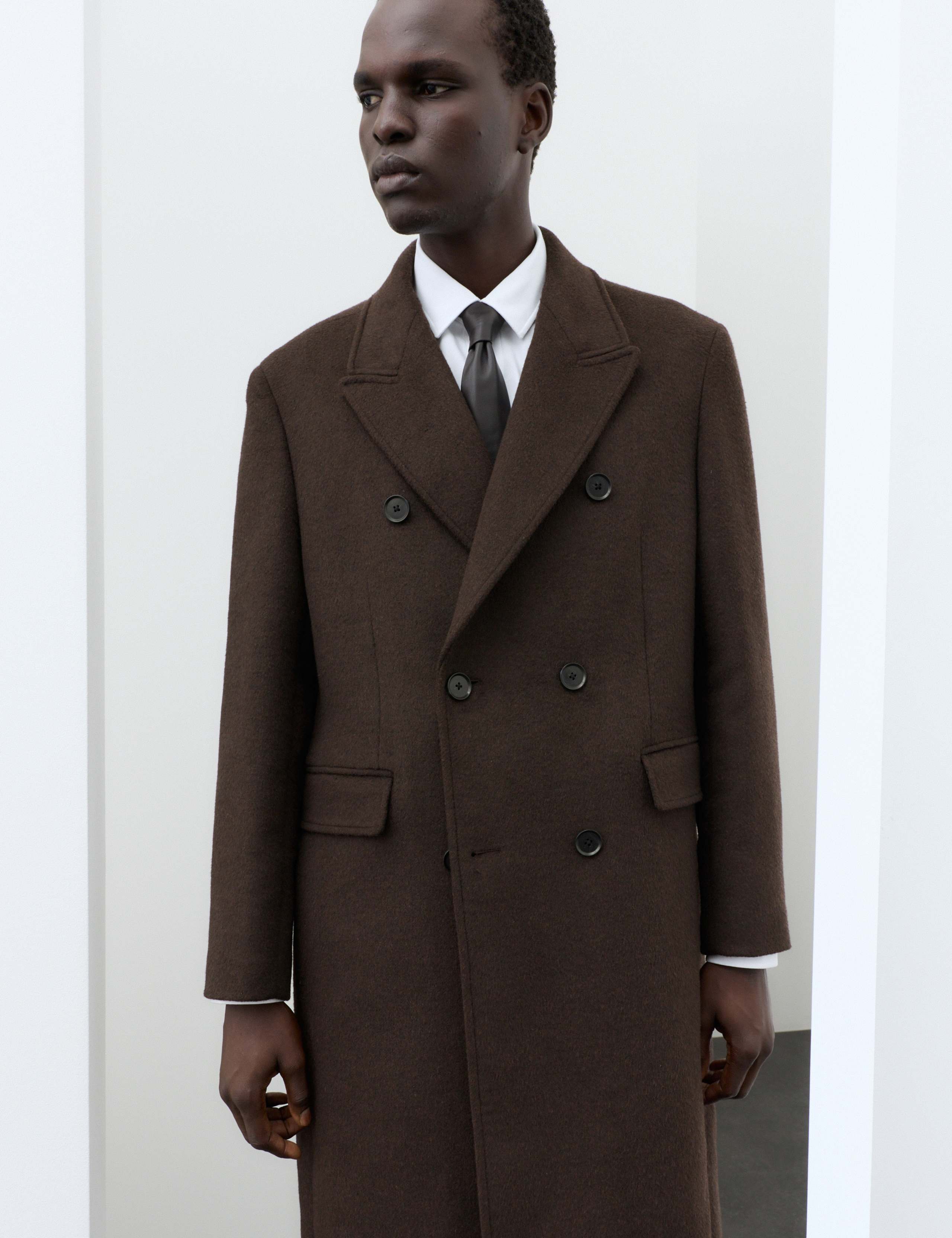 Wool Blend Double Breasted Overcoat 9 of 9