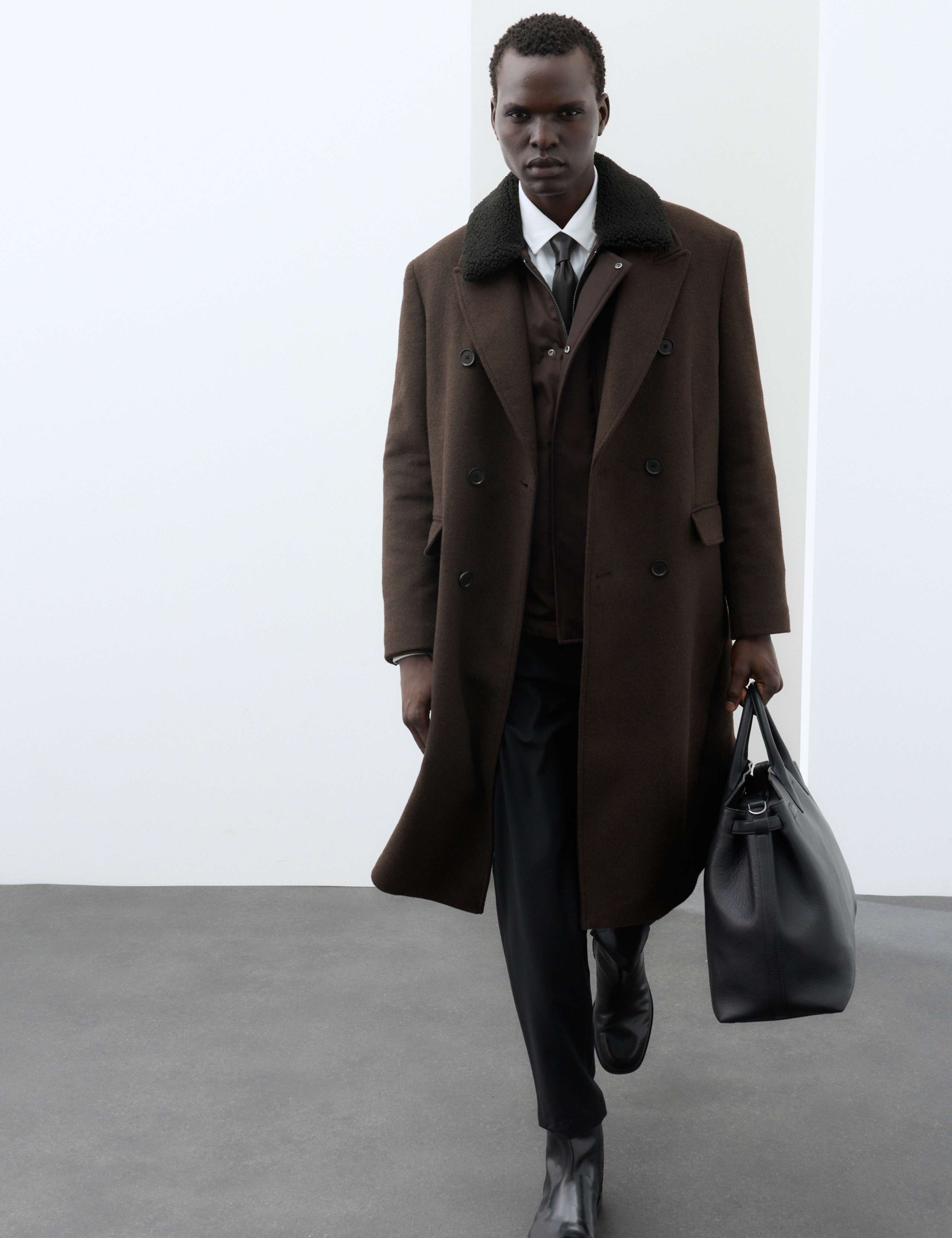 Wool Blend Double Breasted Overcoat 6 of 9
