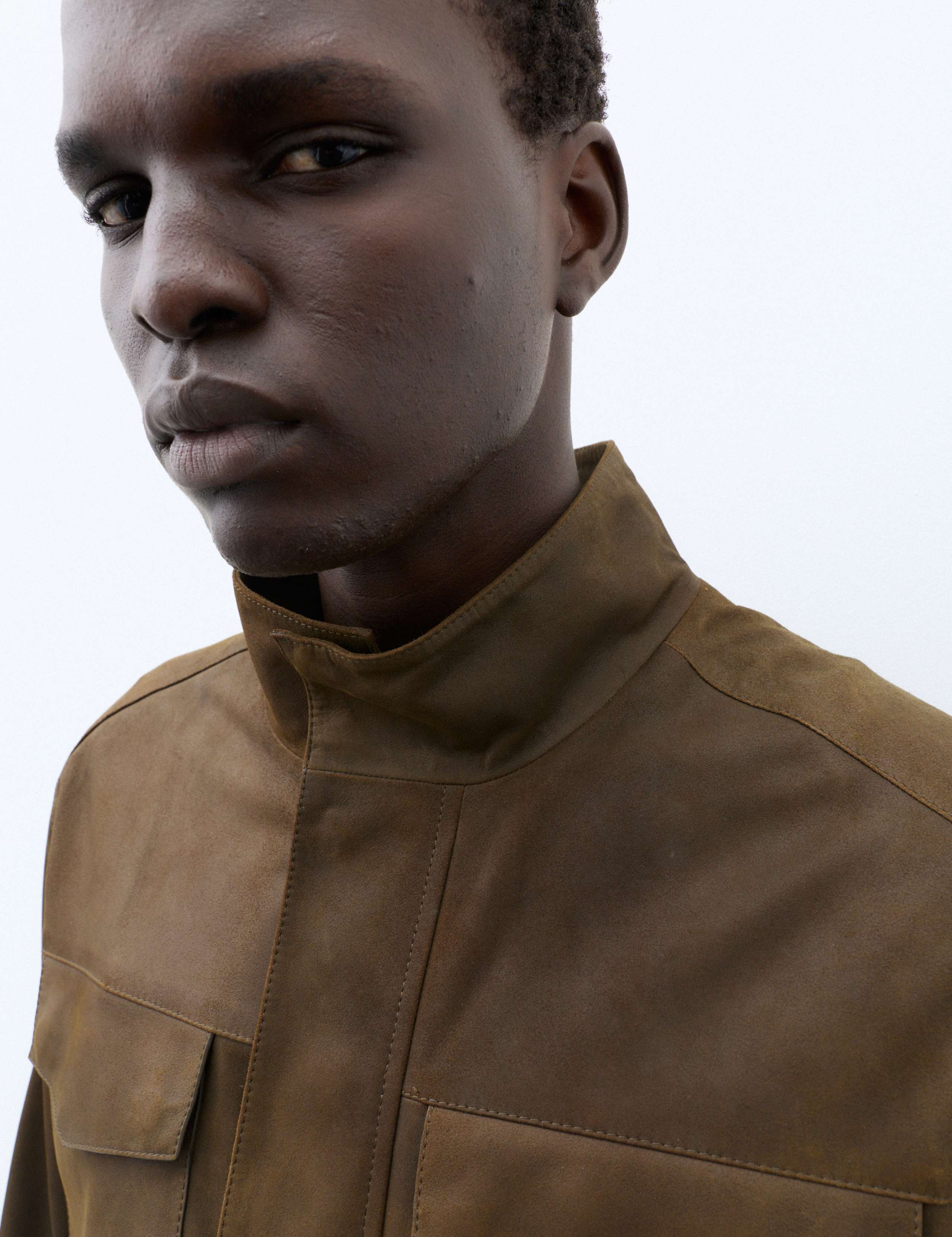 Suede Funnel Neck Utility Jacket 8 of 8