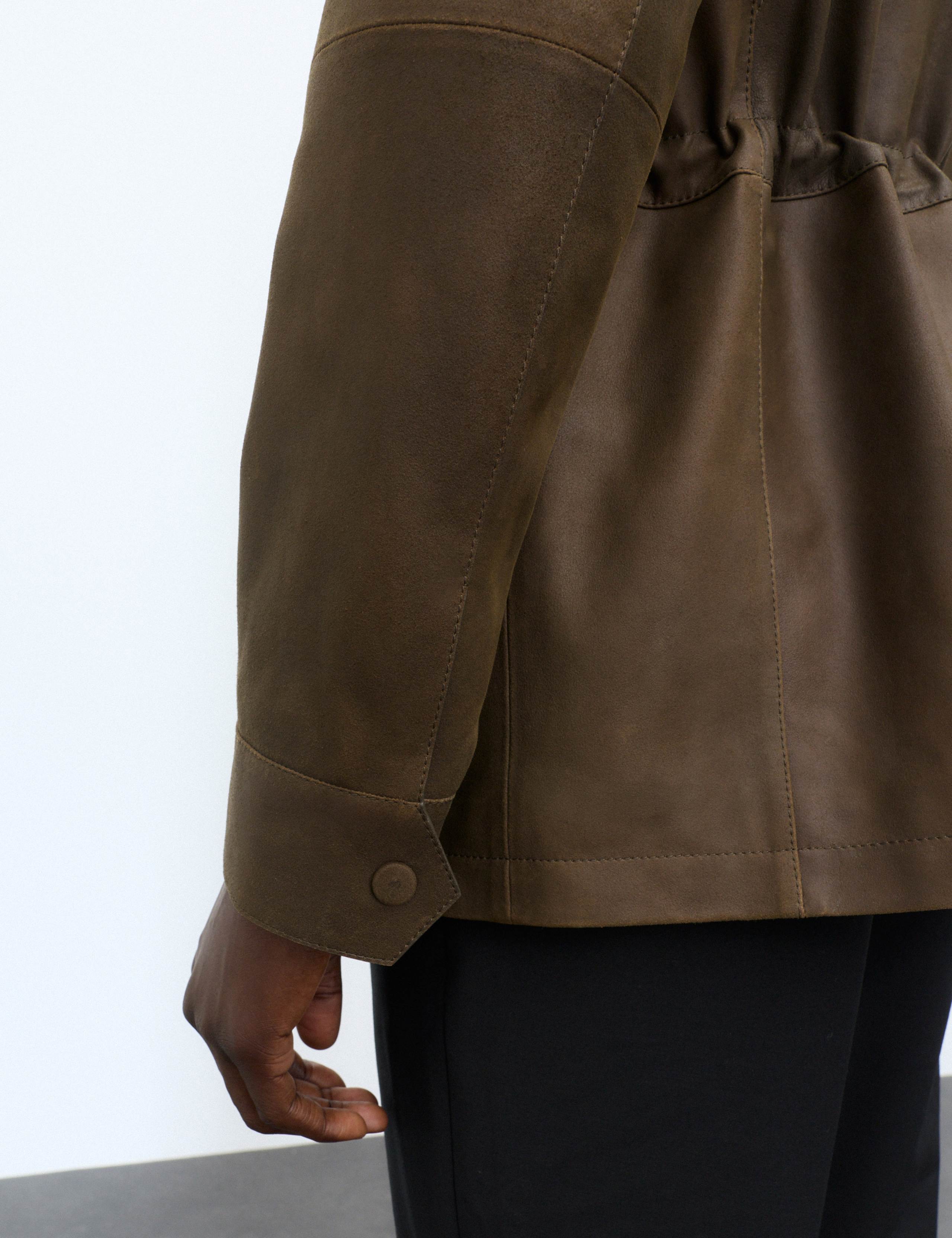 Suede Funnel Neck Utility Jacket 6 of 8