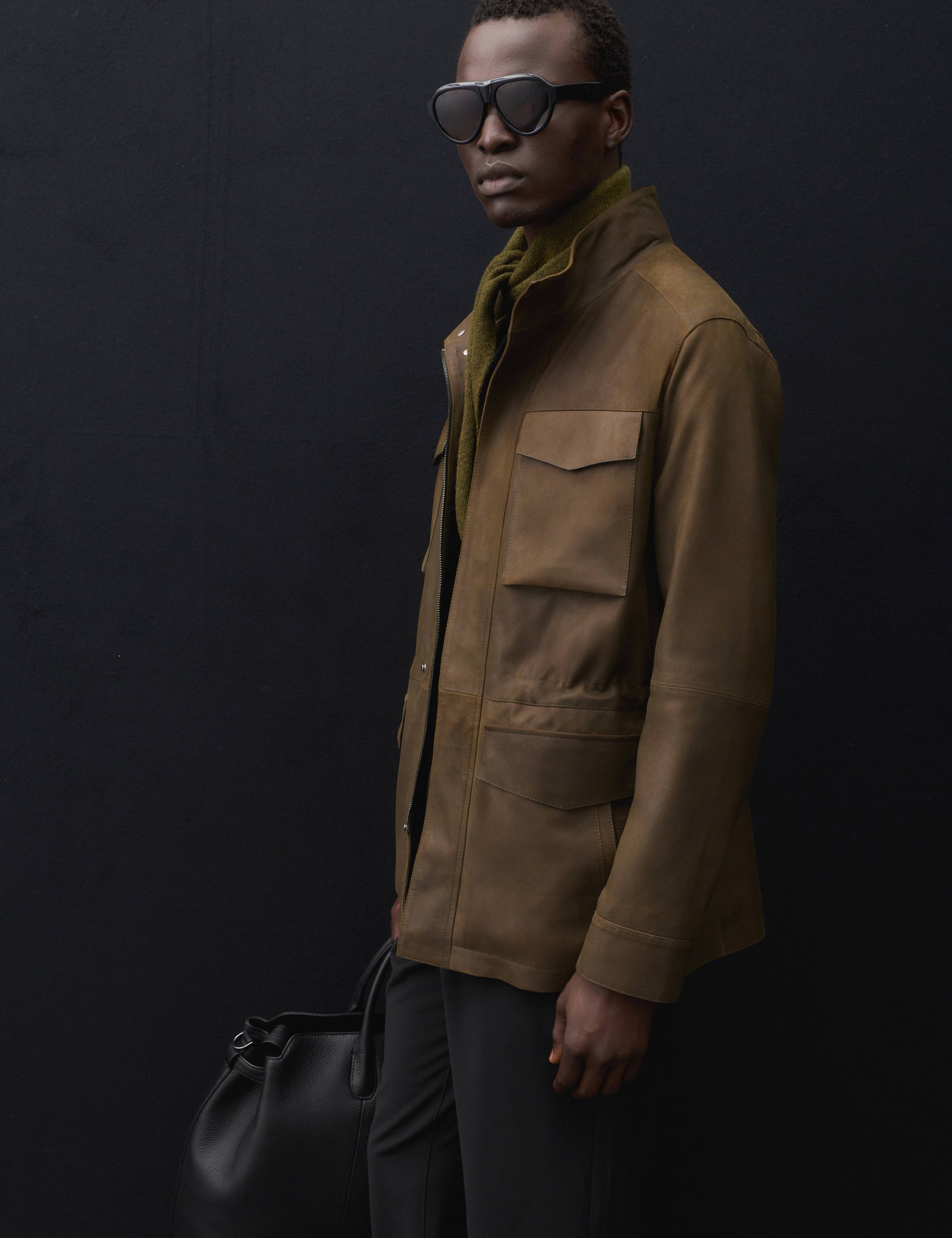 Suede Funnel Neck Utility Jacket 7 of 8