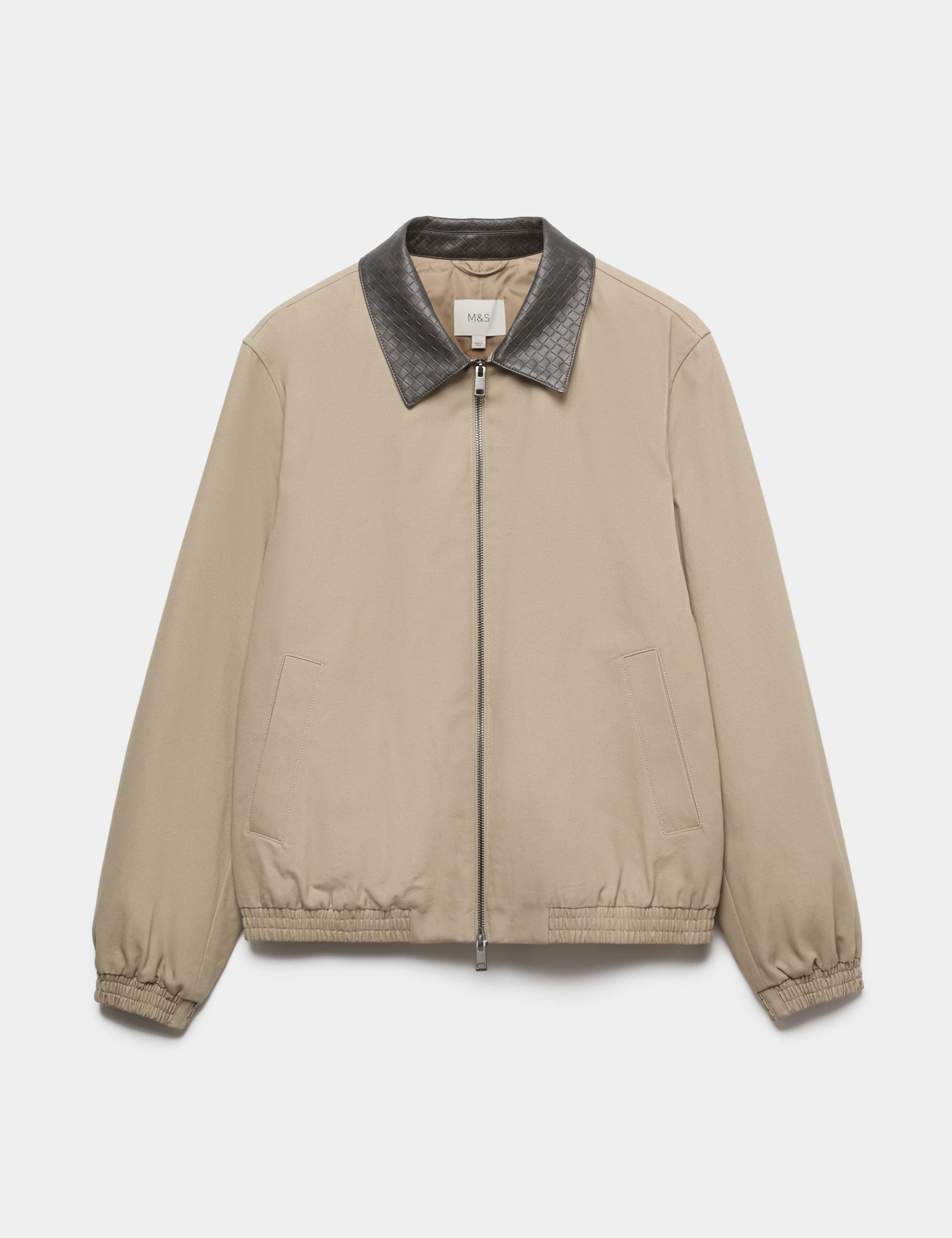 Pure Cotton Textured Harrington Jacket 2 of 6