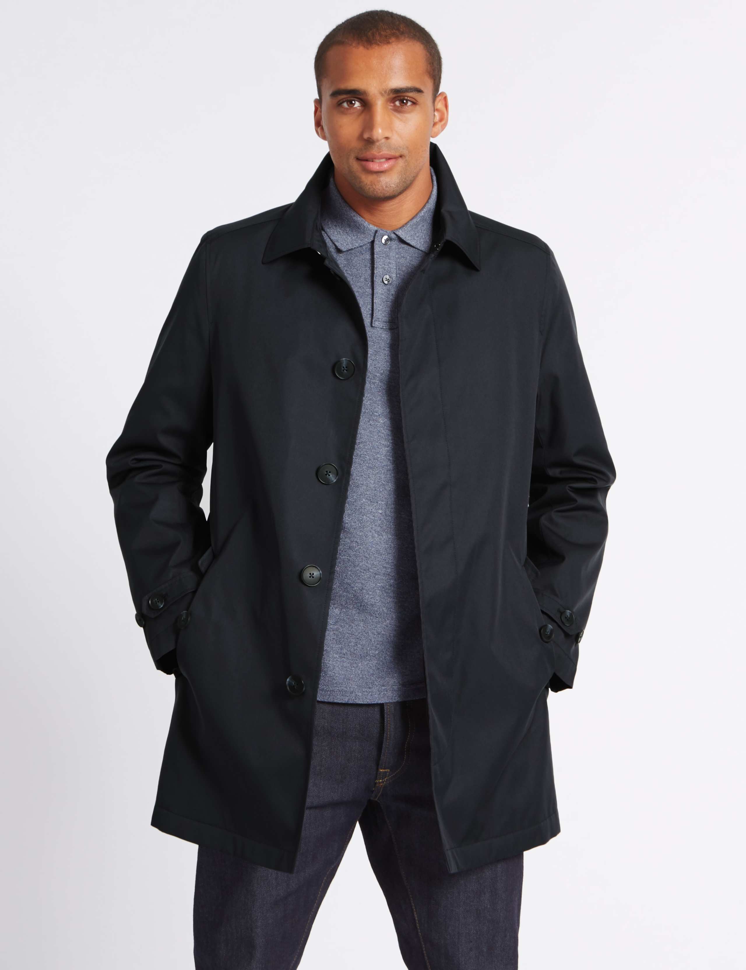 Mac Coats Marks And Spencer Mens Mac Hooded Mac With Stormwear