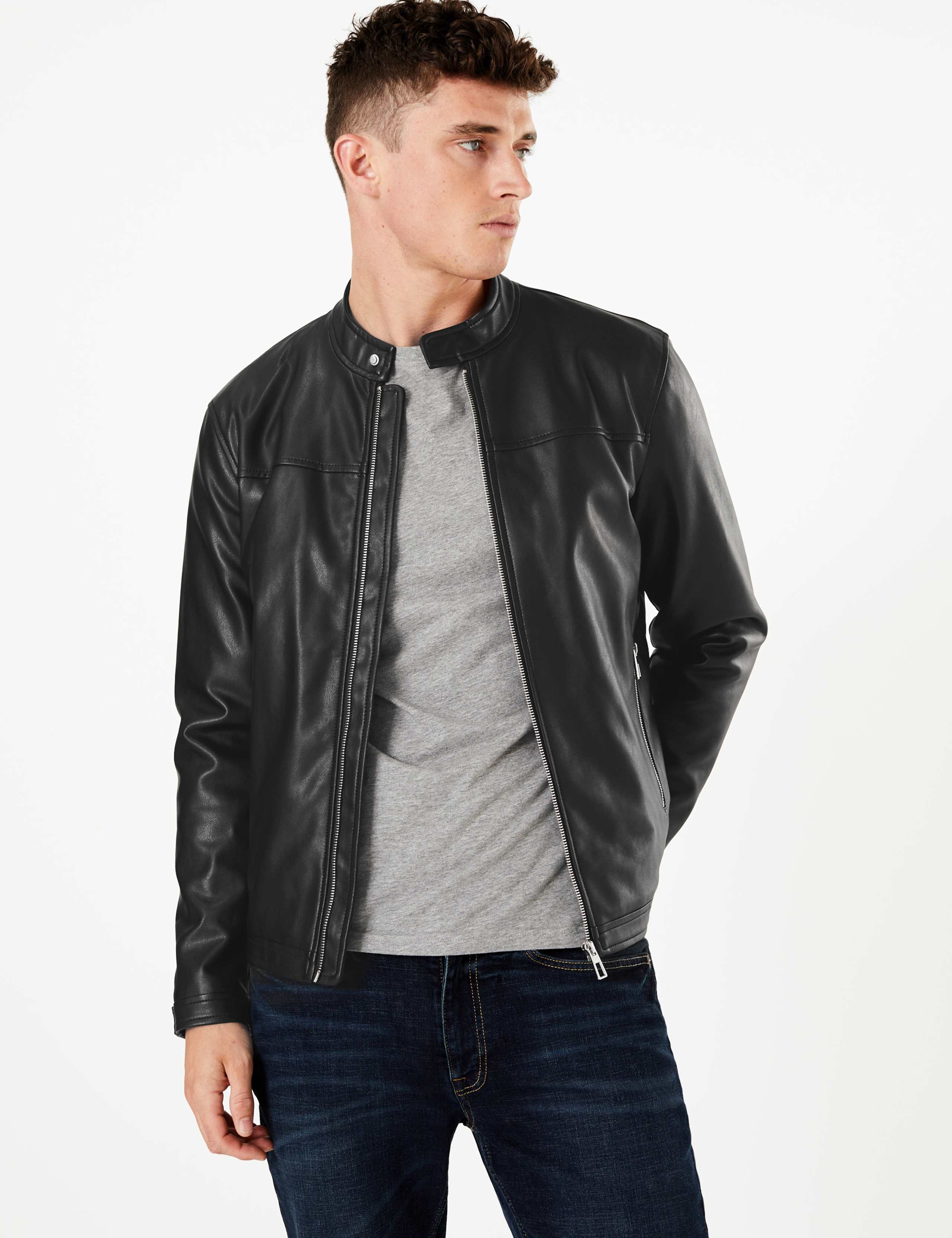 Faux Leather Biker Jacket 4 of 7