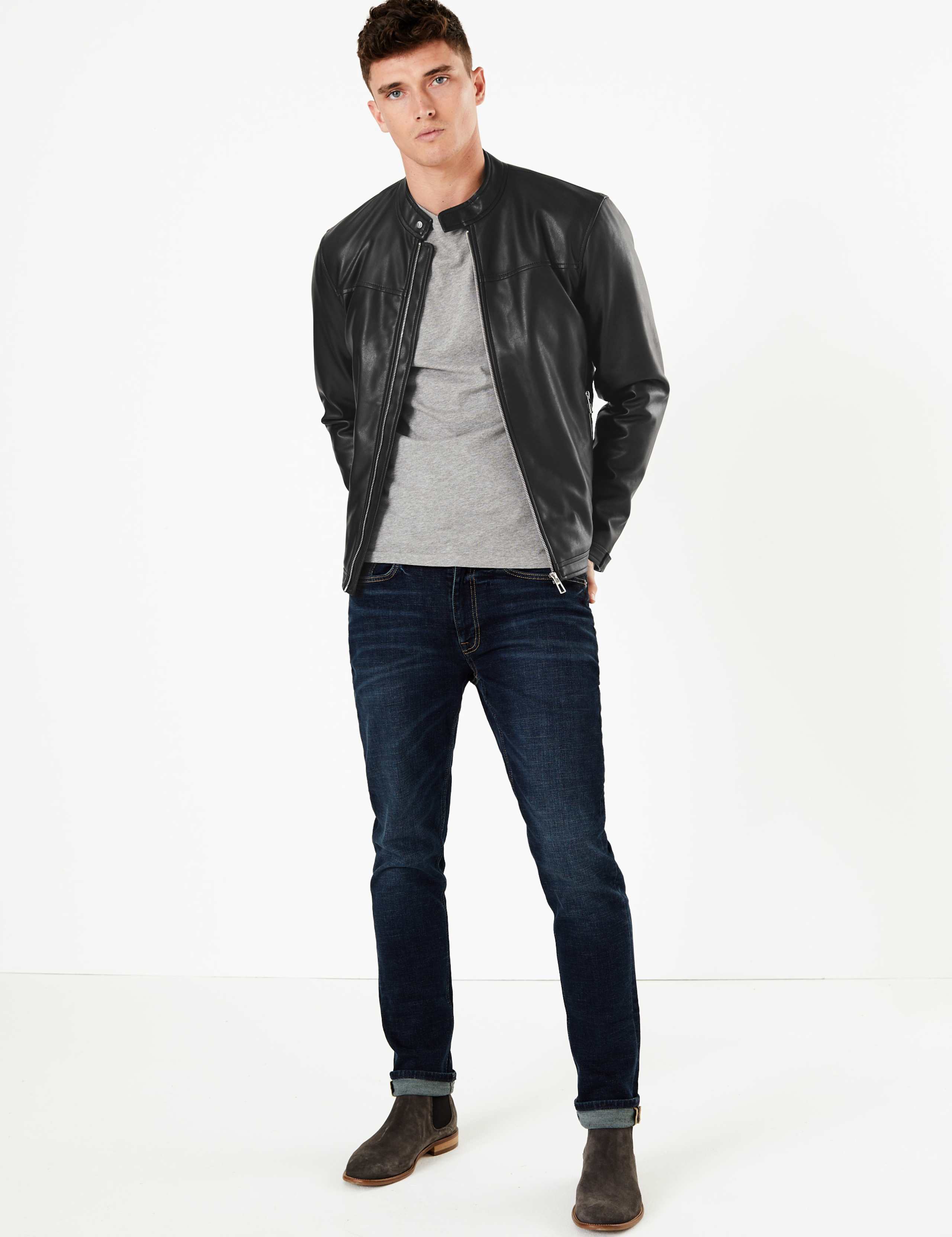 Faux Leather Biker Jacket 6 of 7