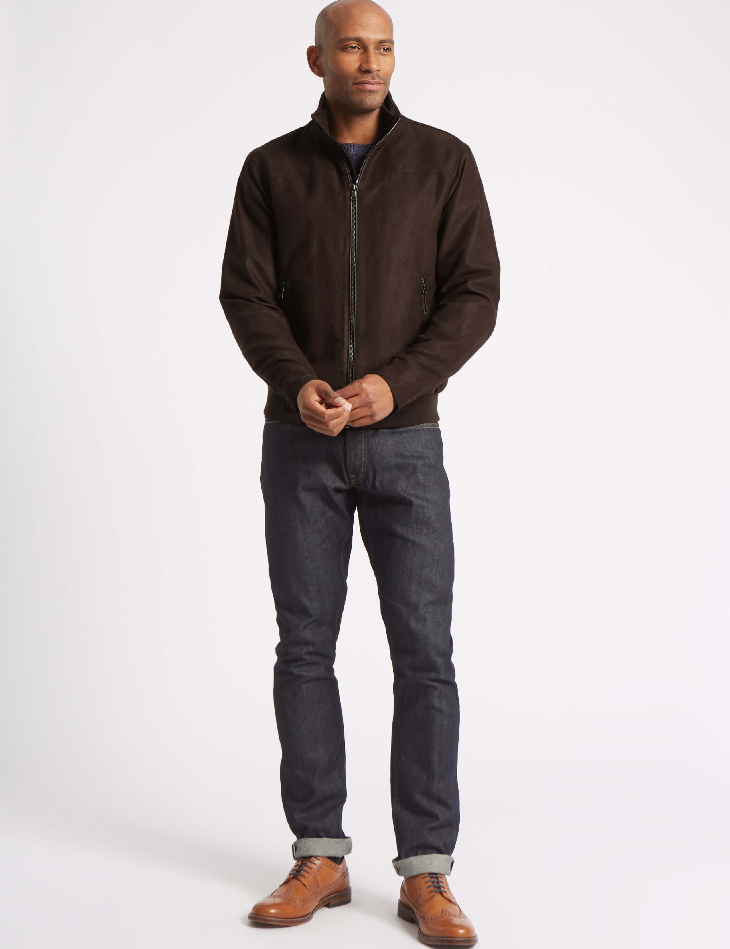 Faux Suede Bomber Jacket 3 of 6
