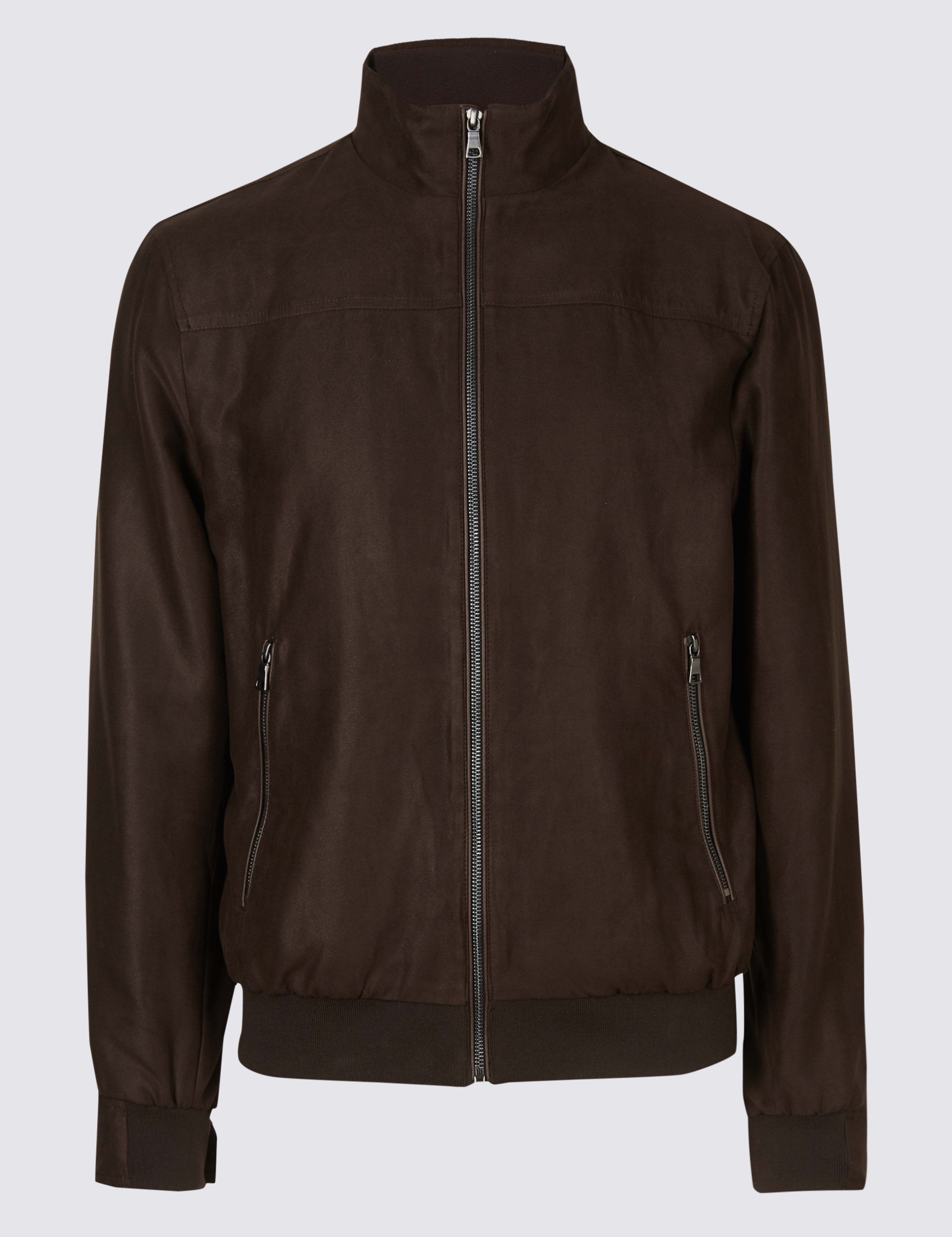 Faux Suede Bomber Jacket 2 of 6