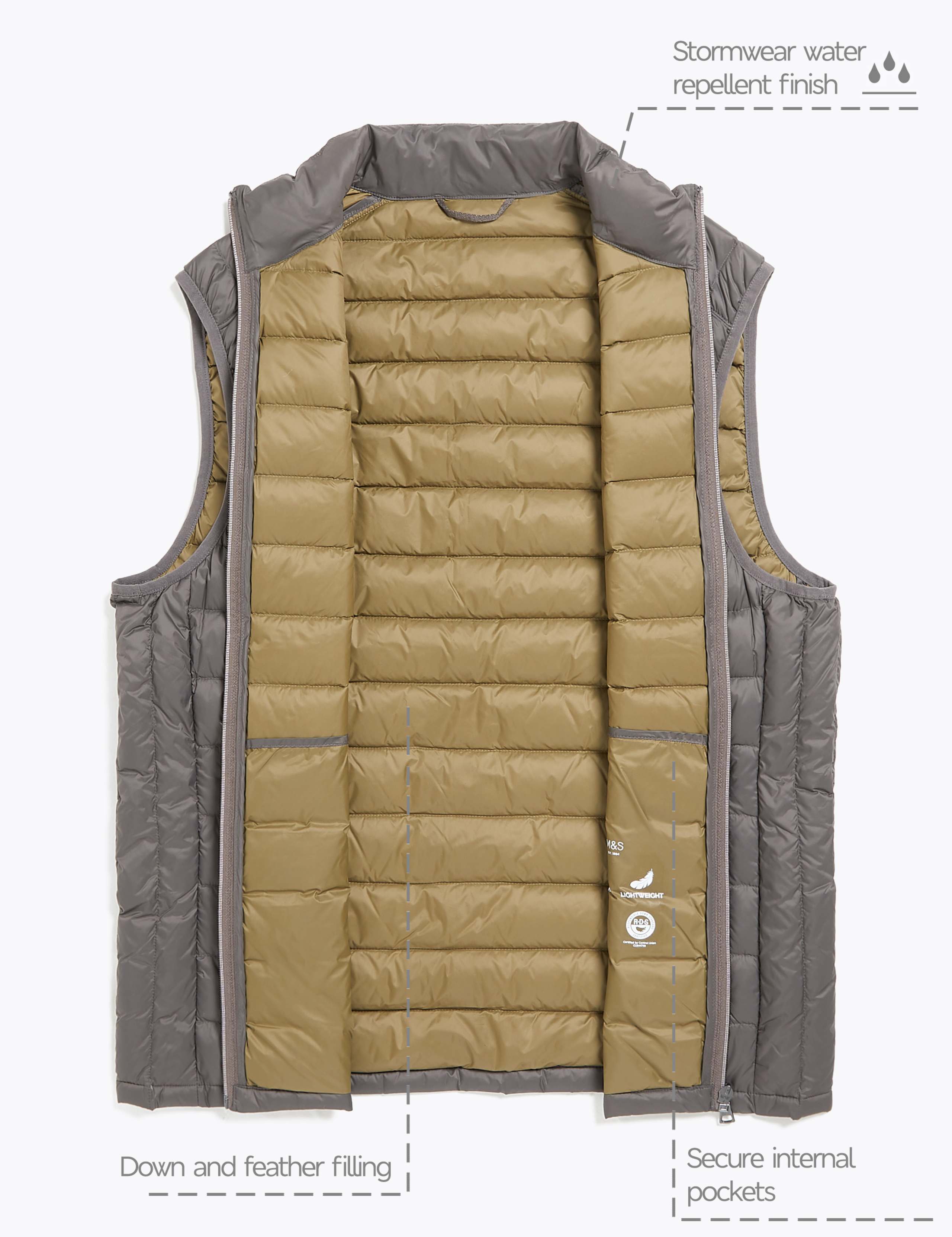 Feather & Down Padded Gilet with Stormwear™ 7 of 8
