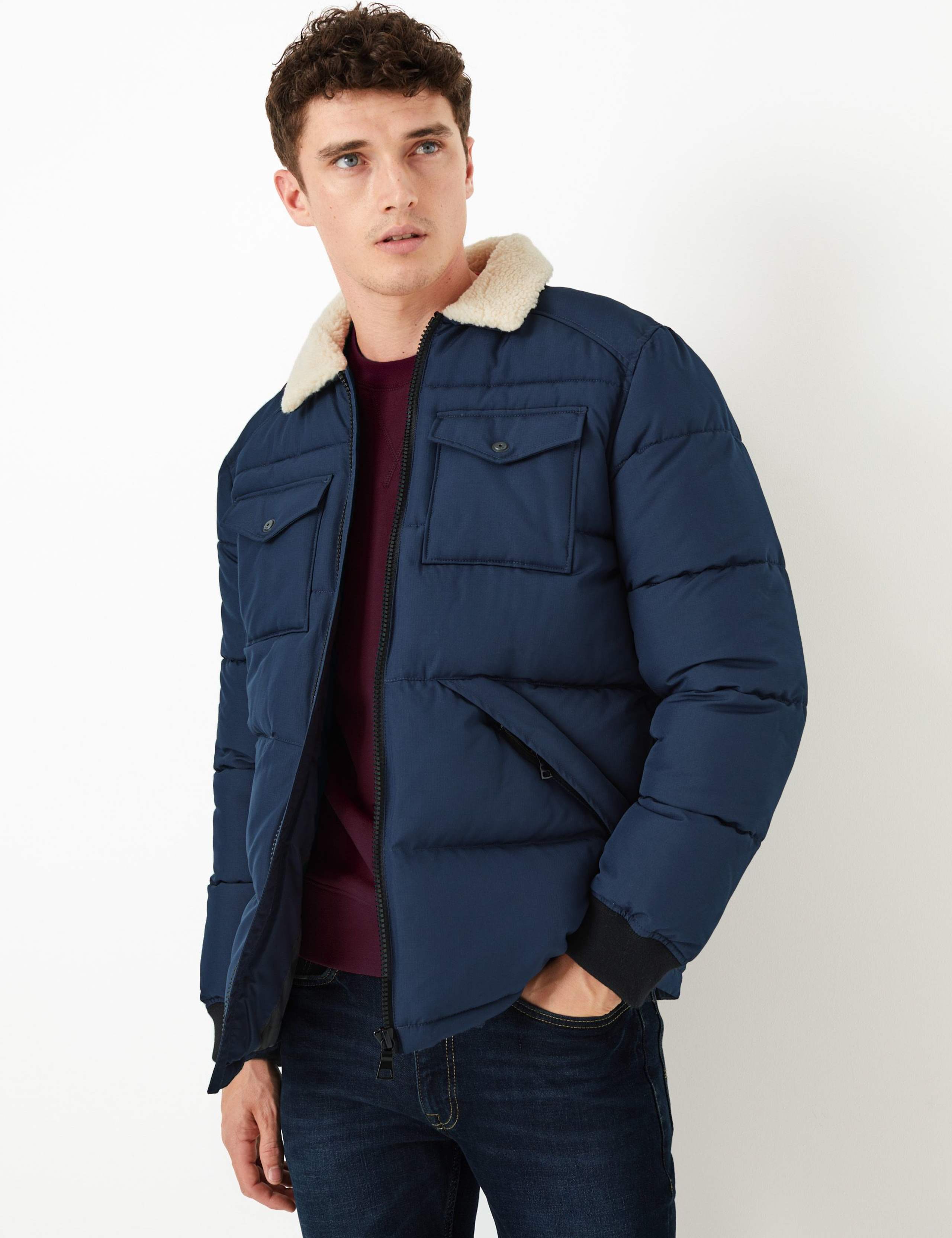 Borg Collar Puffer Jacket with Thermowarmth™ 1 of 6