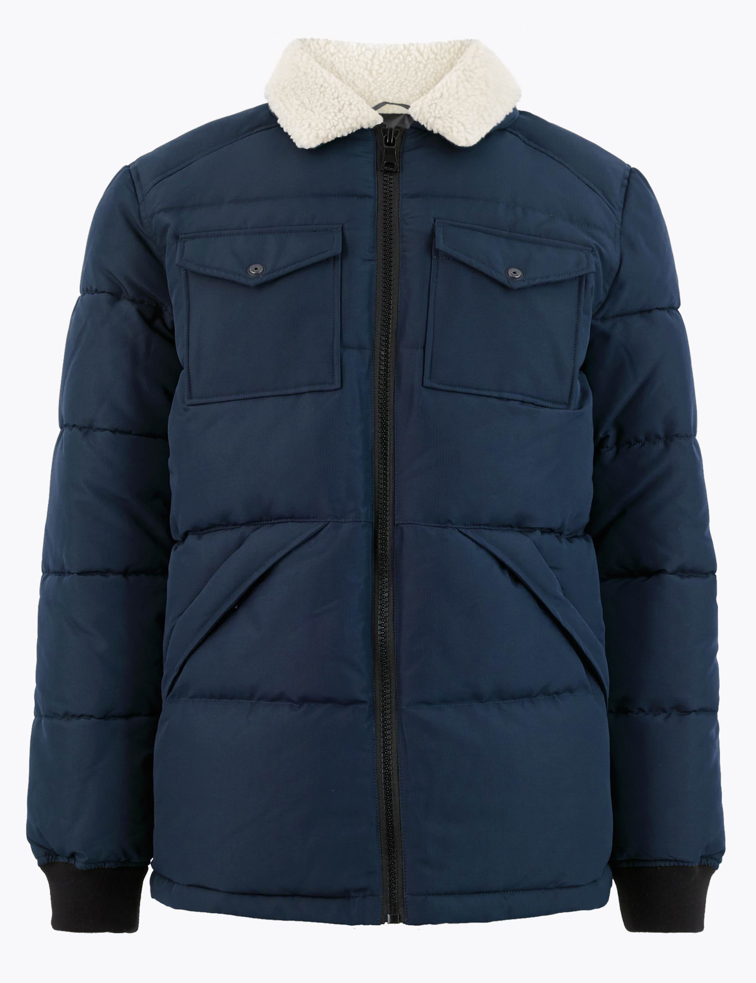 Borg Collar Puffer Jacket with Thermowarmth™ 2 of 6