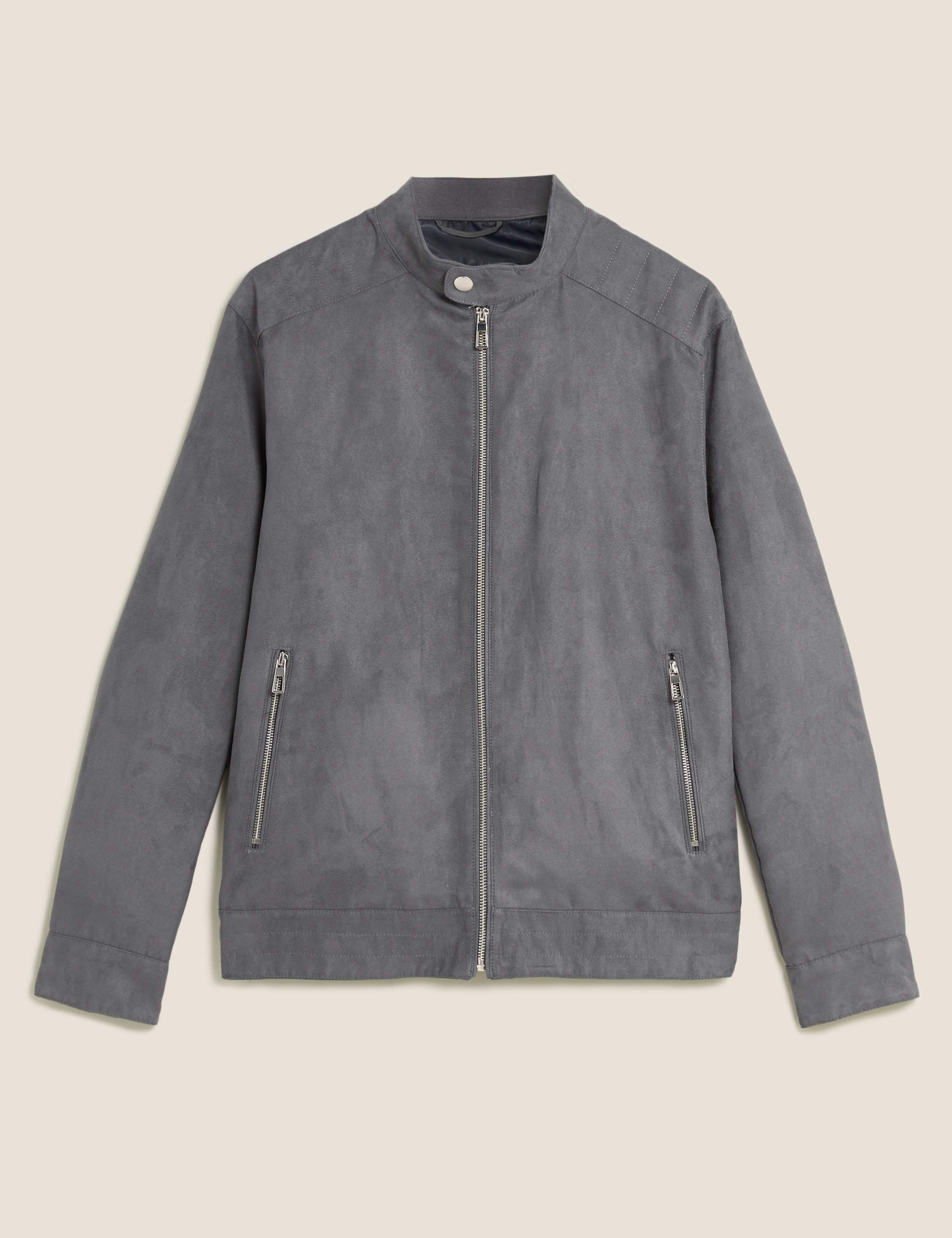 Faux Suede Biker Jacket 2 of 9