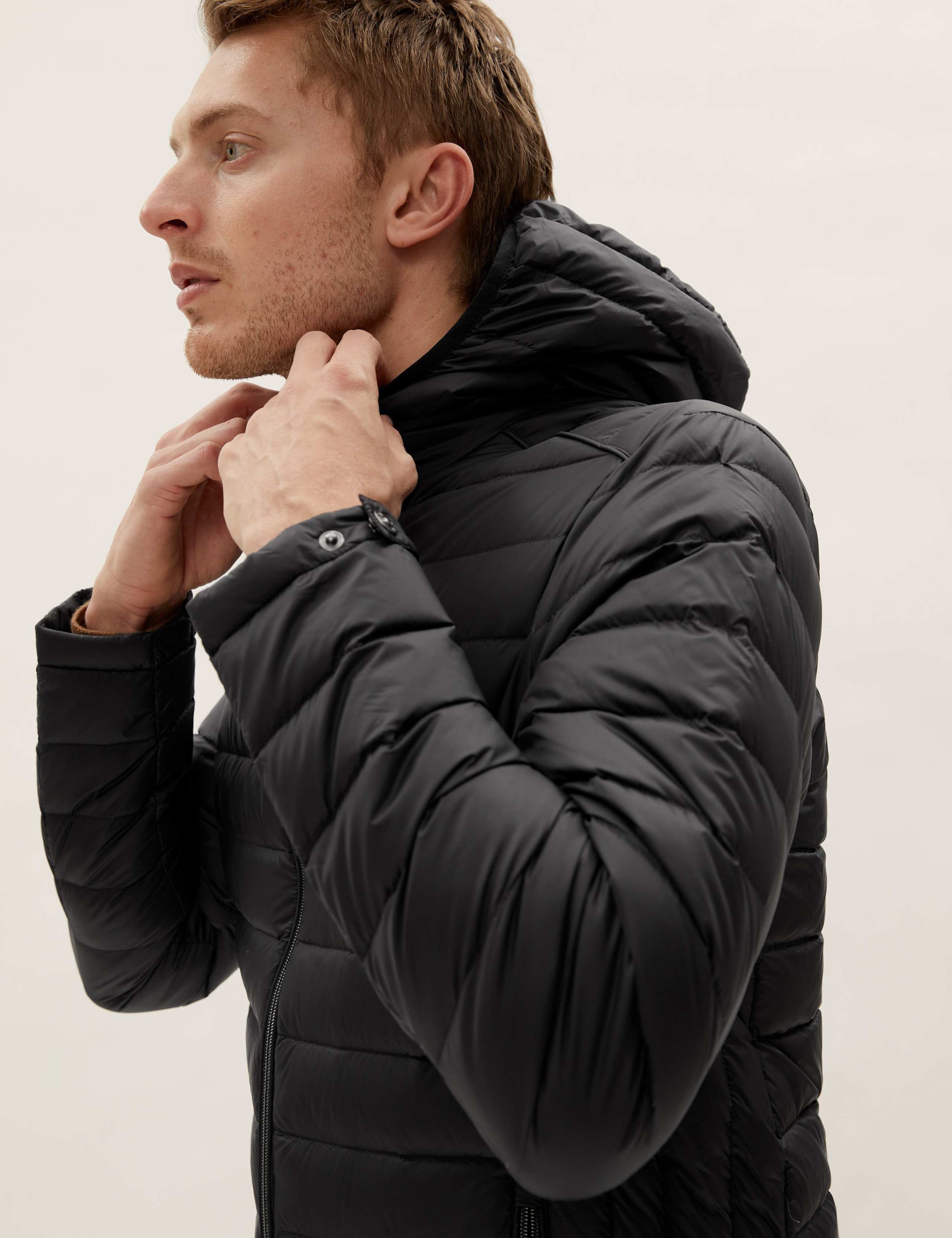 Feather and Down Hooded Jacket 1 of 11