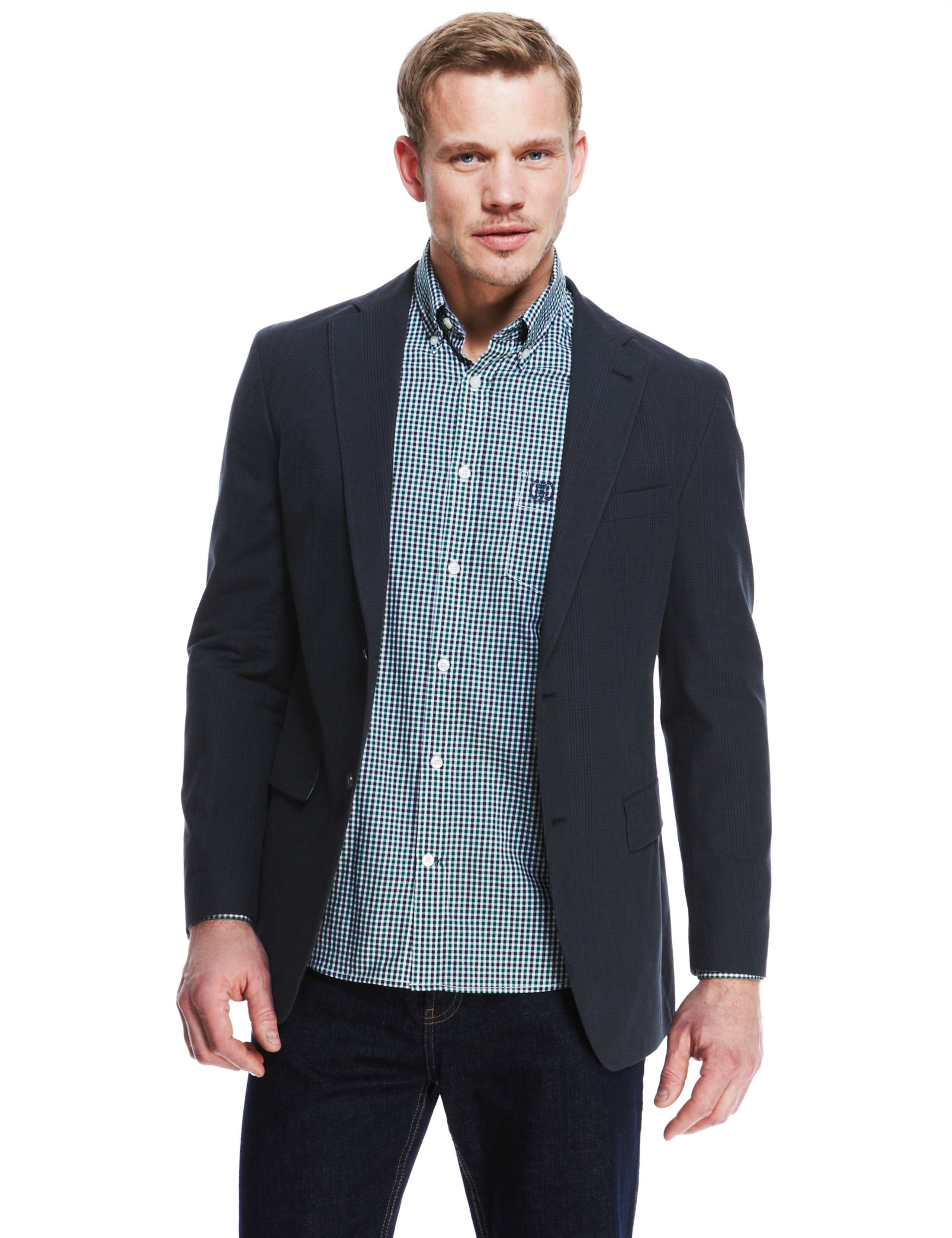 Luxury Pure Cotton Checked Jacket 1 of 5