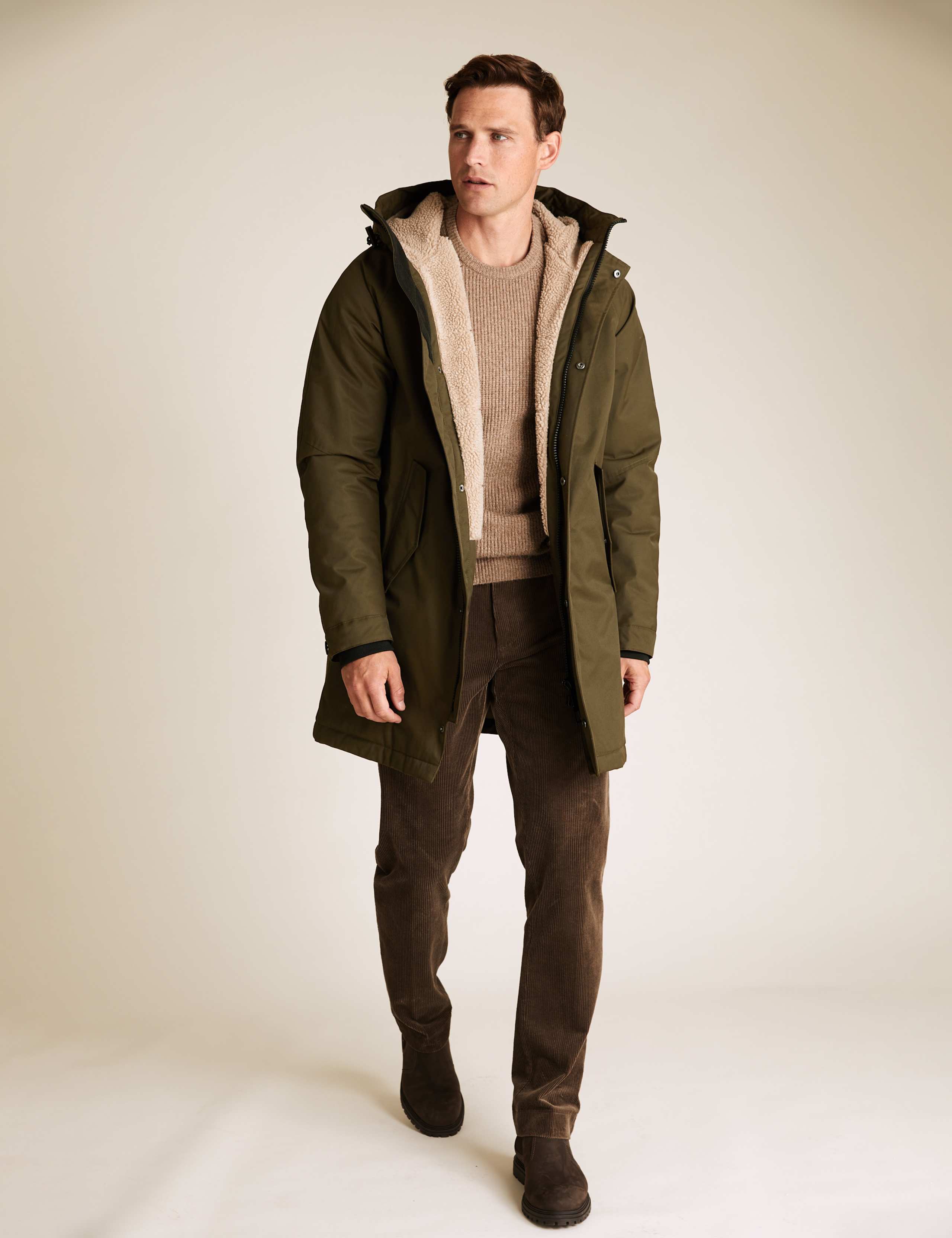 Cotton Borg Lined Parka Jacket 3 of 8