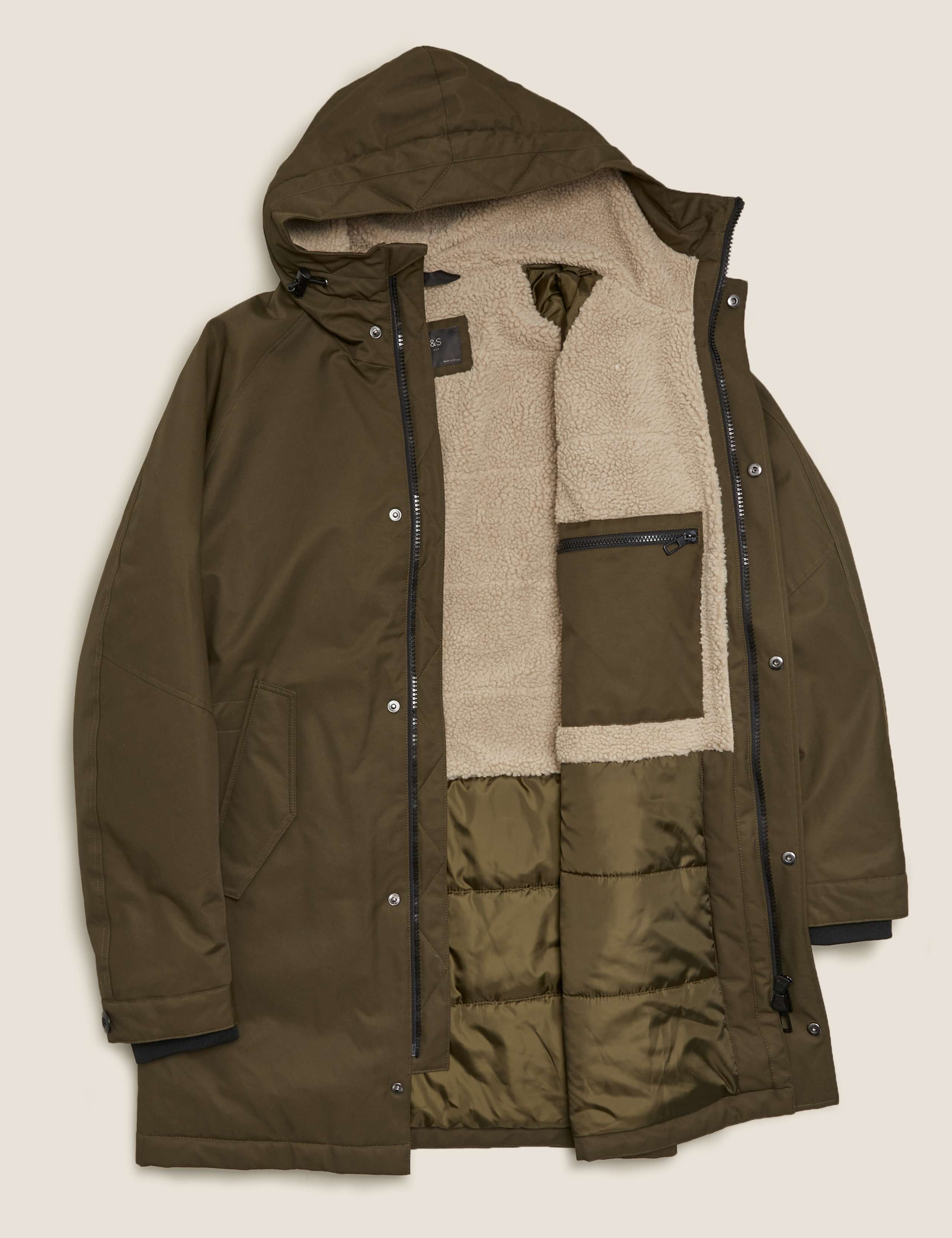 Cotton Borg Lined Parka Jacket 8 of 8
