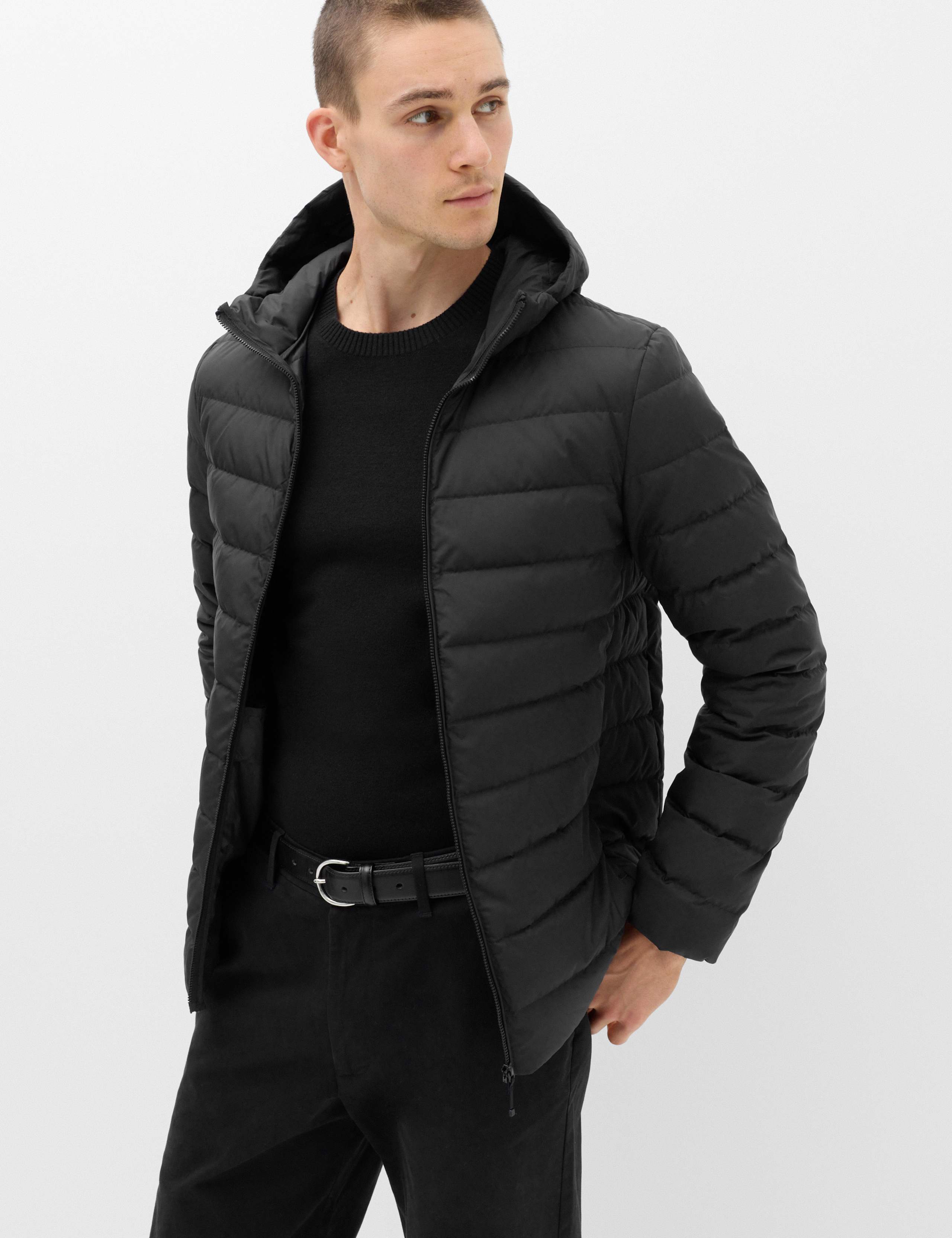 Feather and Down Hooded Puffer Jacket 1 of 7