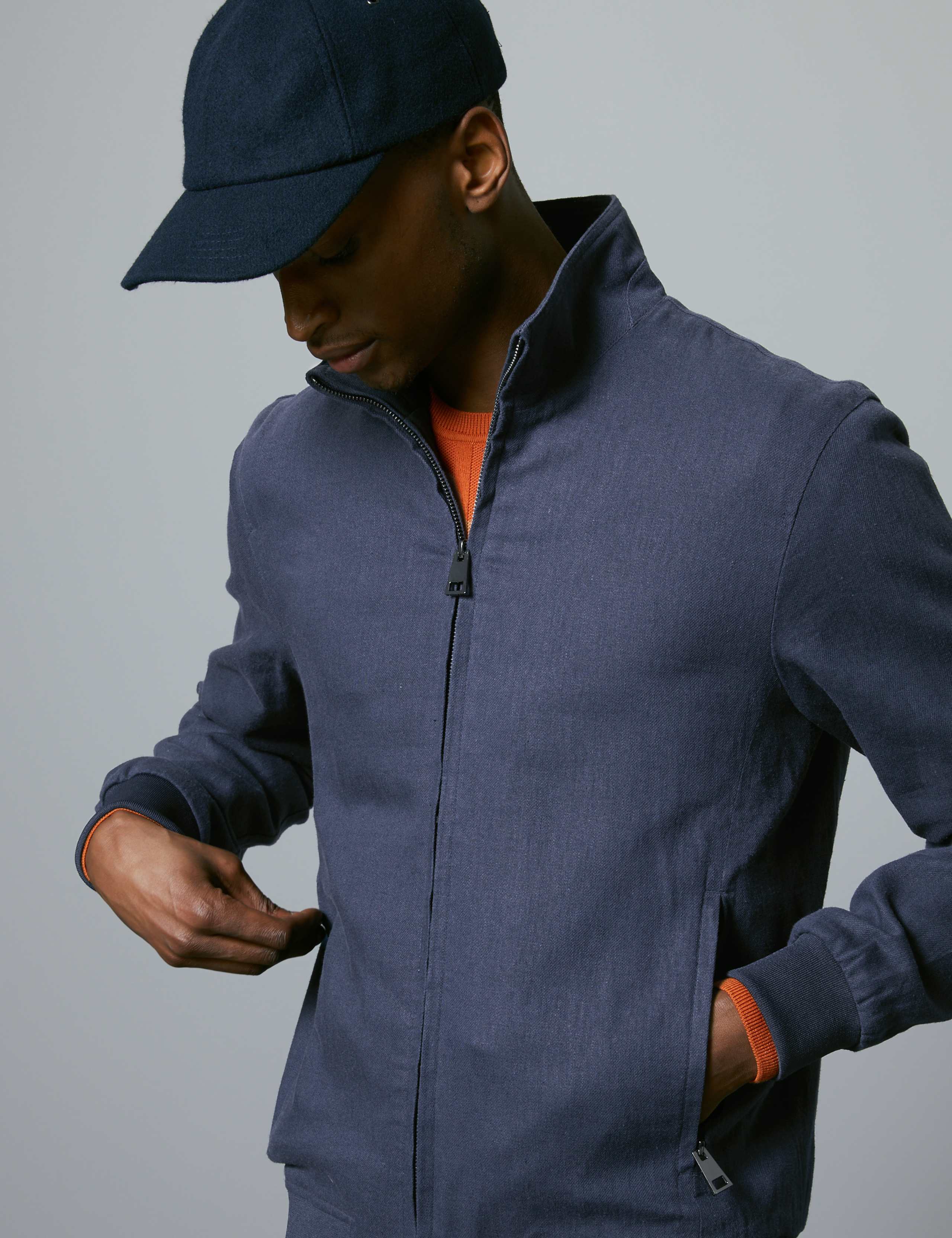 Linen Blend Bomber Jacket with Stormwear™ 4 of 5