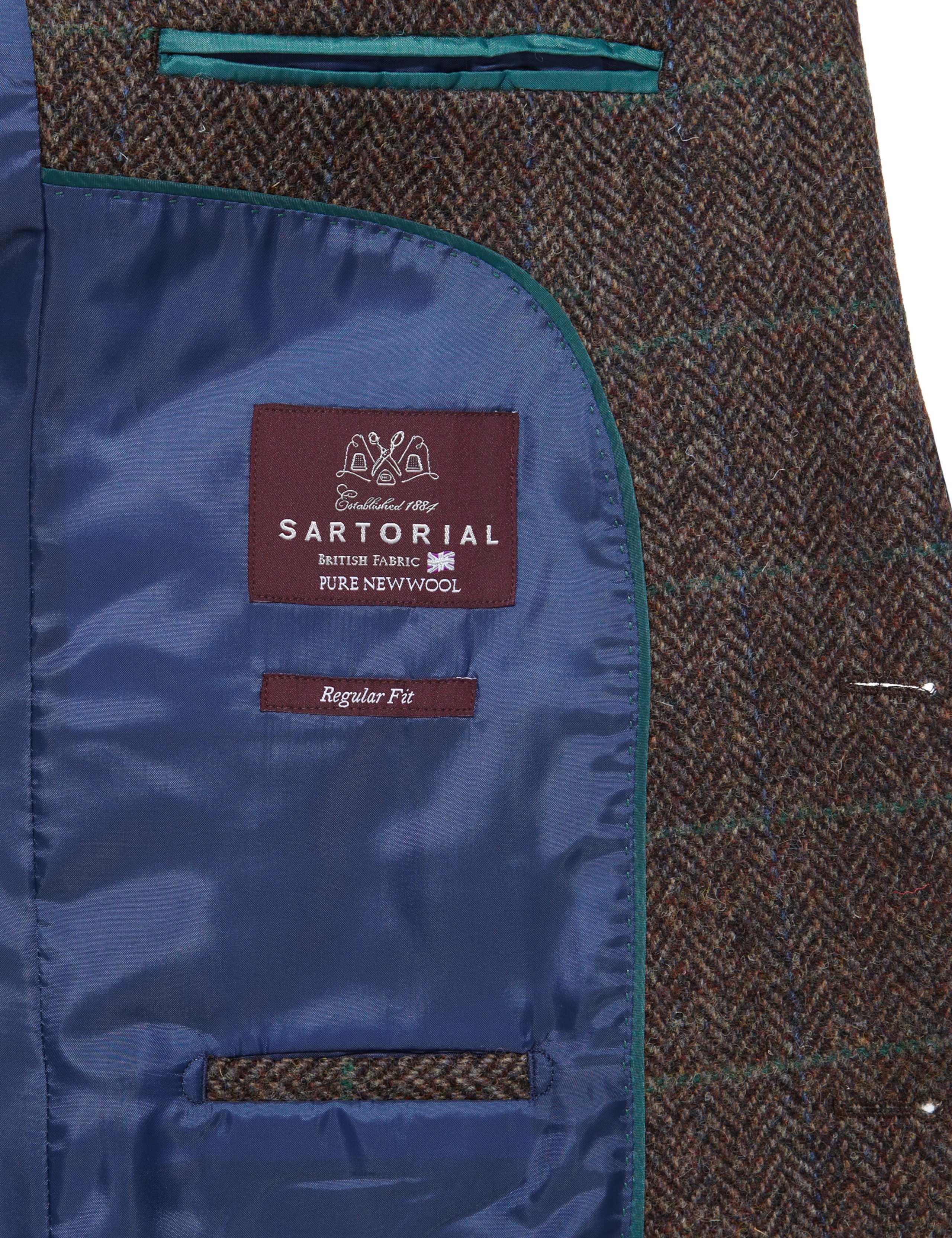 Luxury Pure Wool Harris Tweed Checked Jacket 7 of 8