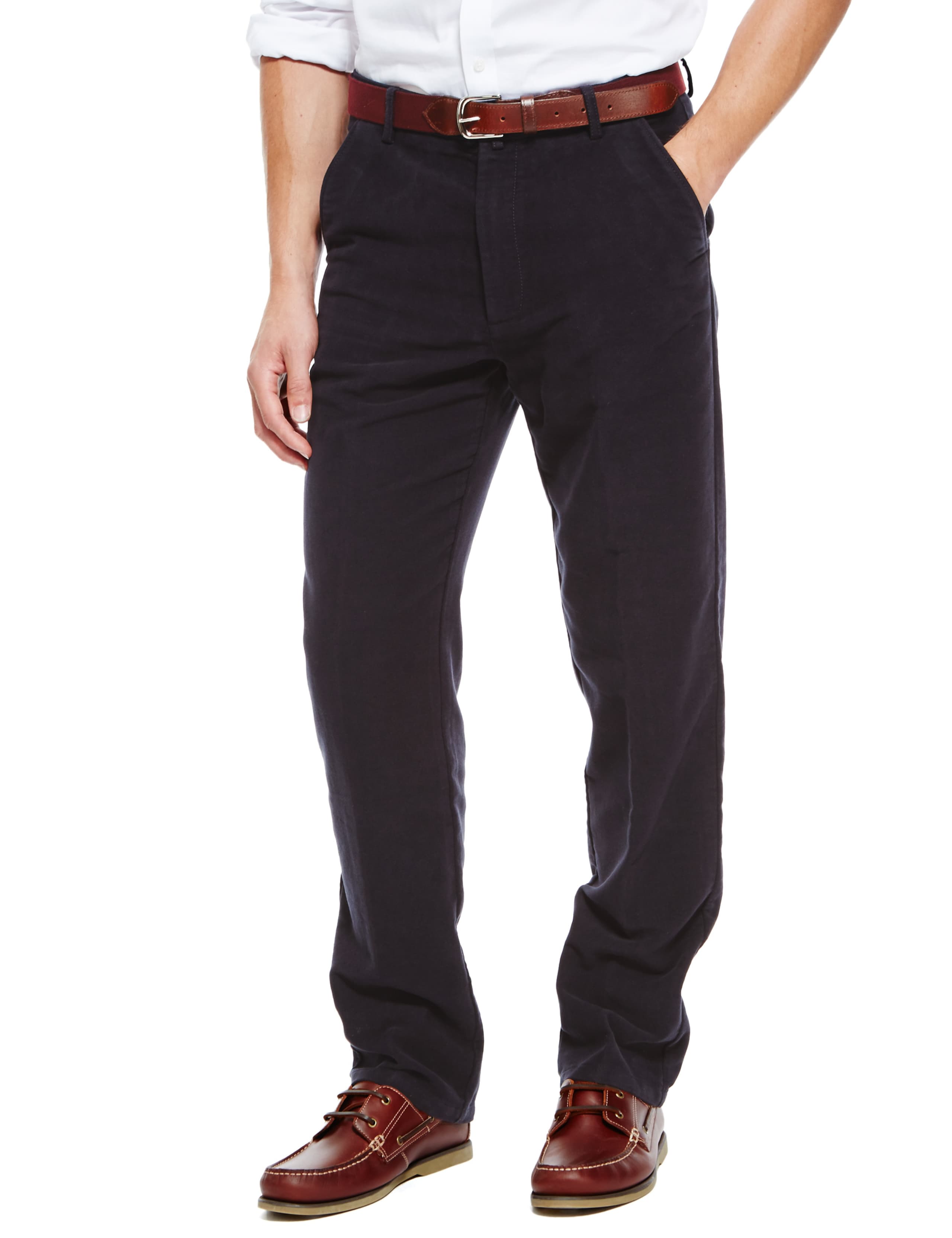 Pure Cotton Italian Moleskin Trousers 1 of 4