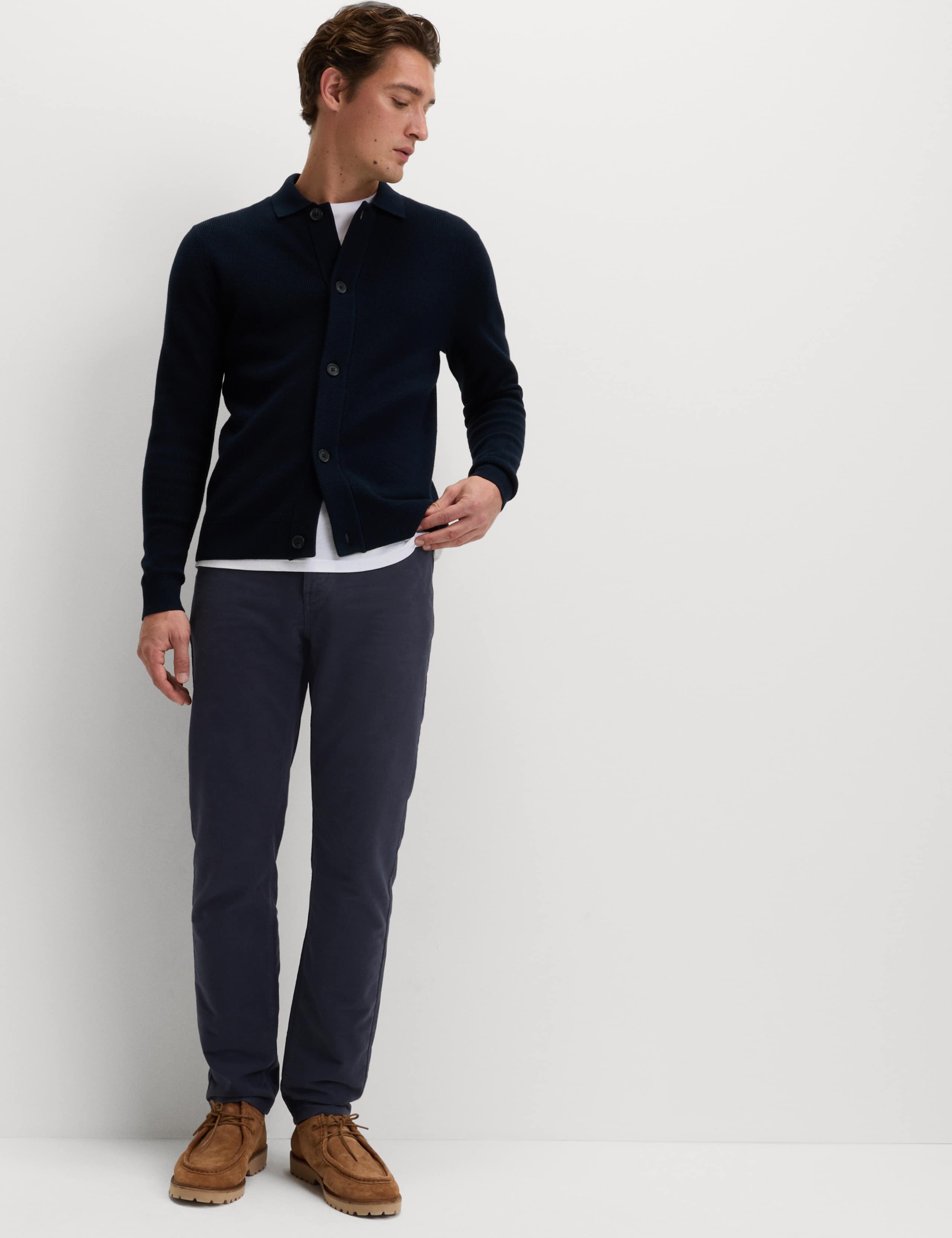 Straight Fit Italian Moleskin 5 Pocket Trousers 4 of 6